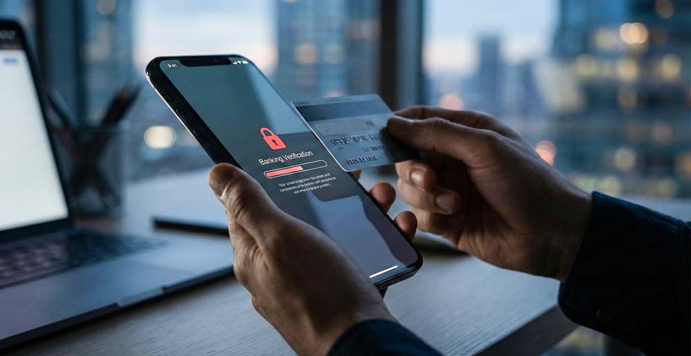 Mobile phone scanning data from a contactless card