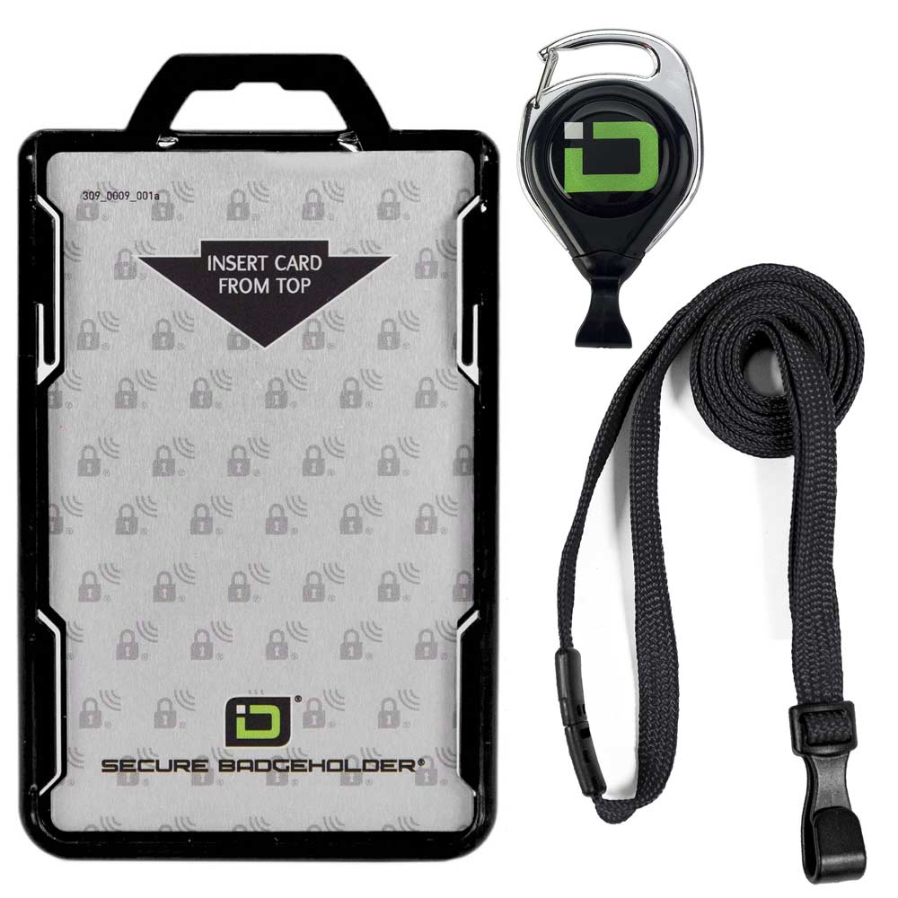 ID Stronghold Secure Badge Holder Duolite, Shielded 2 Card ID Badge Holder with Lanyard and Retractable Reel ID Stronghold Secure Badge Holder Duolite, Shielded 2 Card ID Badge Holder with Lanyard and Retractable Reel