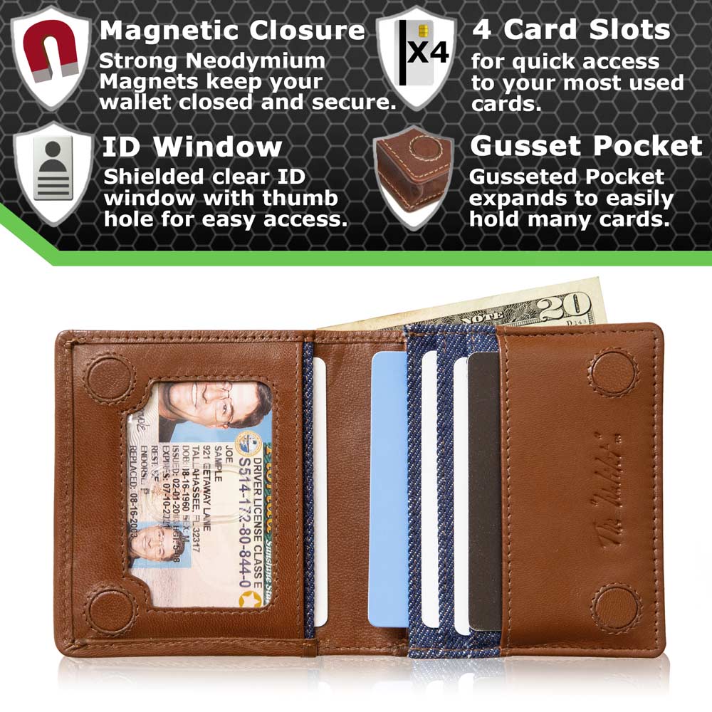The Waltlet - Maximum Storage RFID Secure Minimalist Wallet - Denim - IDSH7068 - den