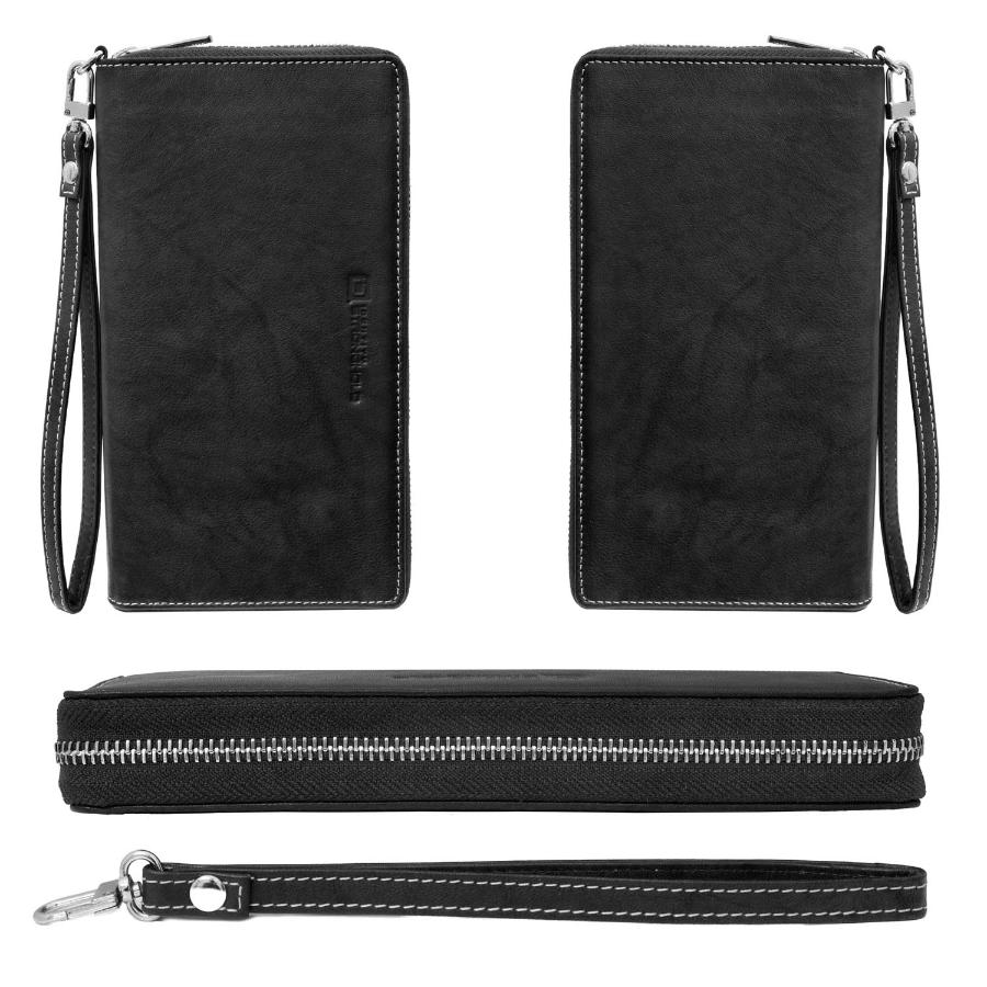Women's RFID Blocking Zip - Around Clutch - Black - IDSH7146 - blk
