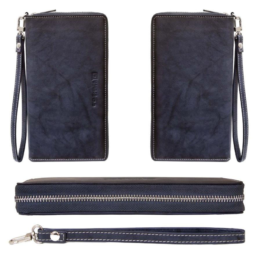 Women's RFID Blocking Zip - Around Clutch - Midnight Blue - IDSH7146 - midblu