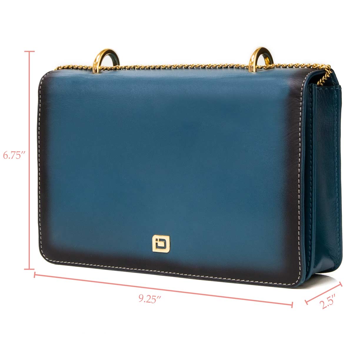 Luxury Leather RFID Blocking Crossbody Purse for Women – Shoulder Bag with Gold Chain - Blue - IDSH7157 - blu
