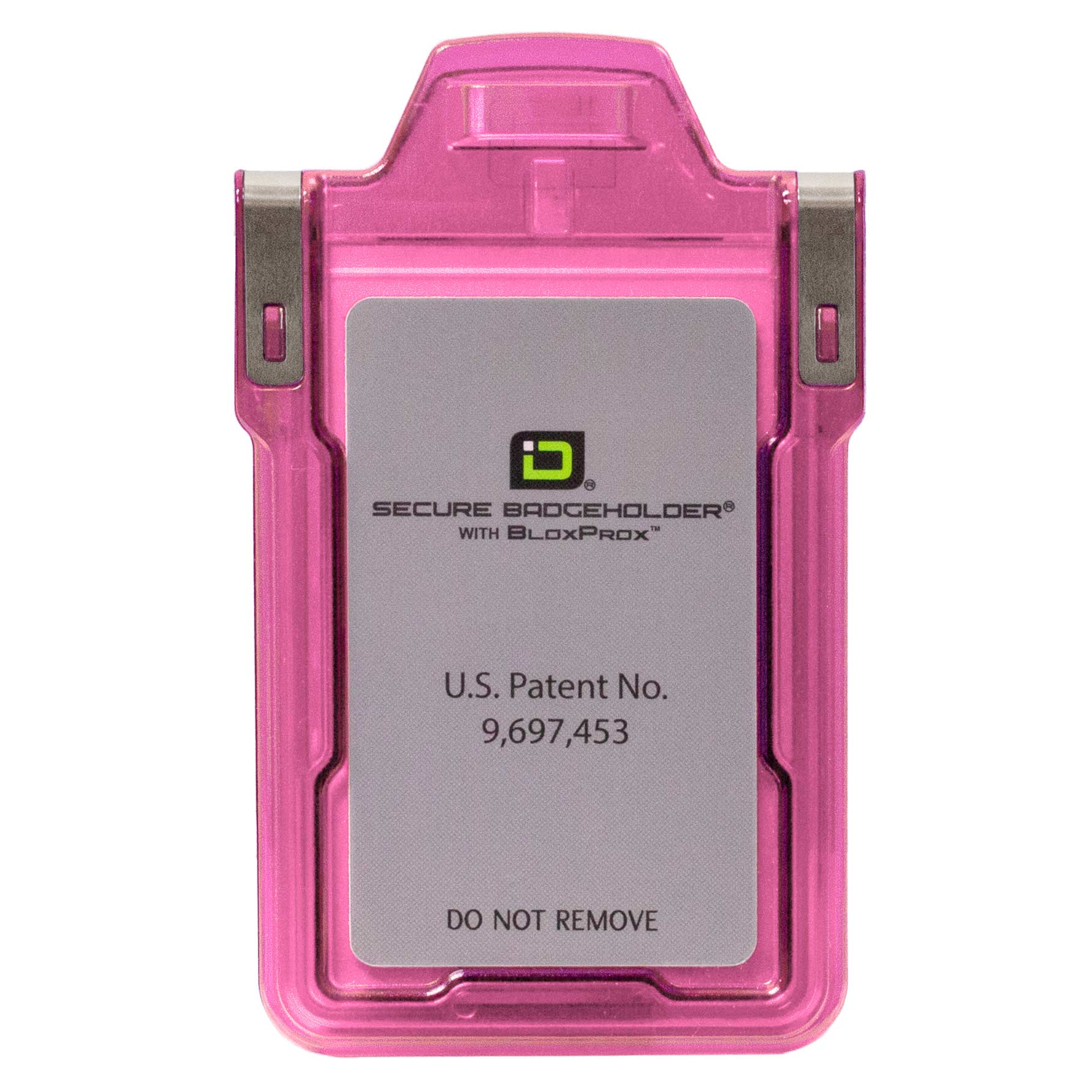 Secure Badge Holder Classic with BloxProx™ - Protects 125Khz HID Prox 1 ID Card Holder - Pink - IDSH5001 - 001B - Pnk