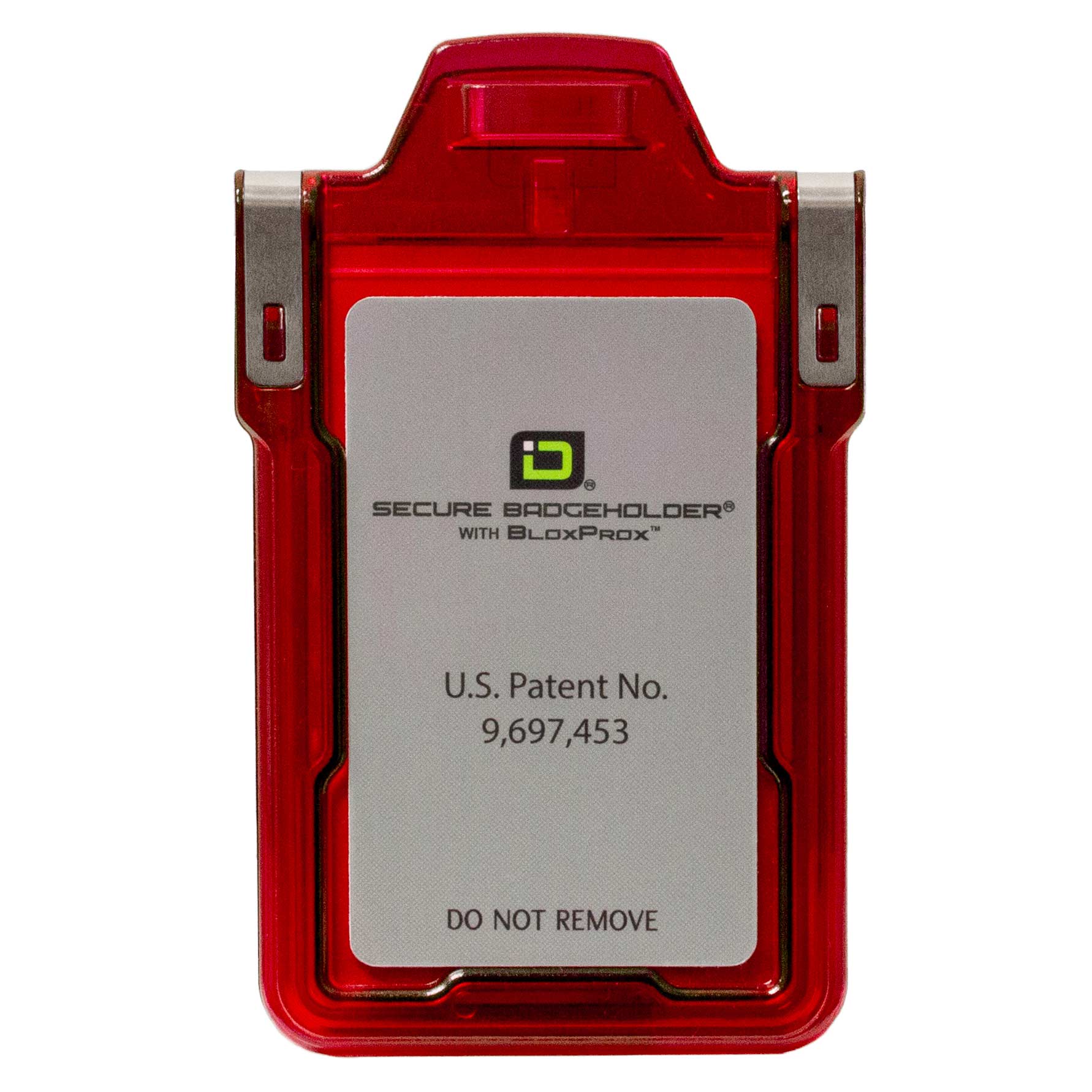 Secure Badge Holder Classic with BloxProx™ - Protects 125Khz HID Prox 1 ID Card Holder - Red - IDSH5001 - 001B - Red