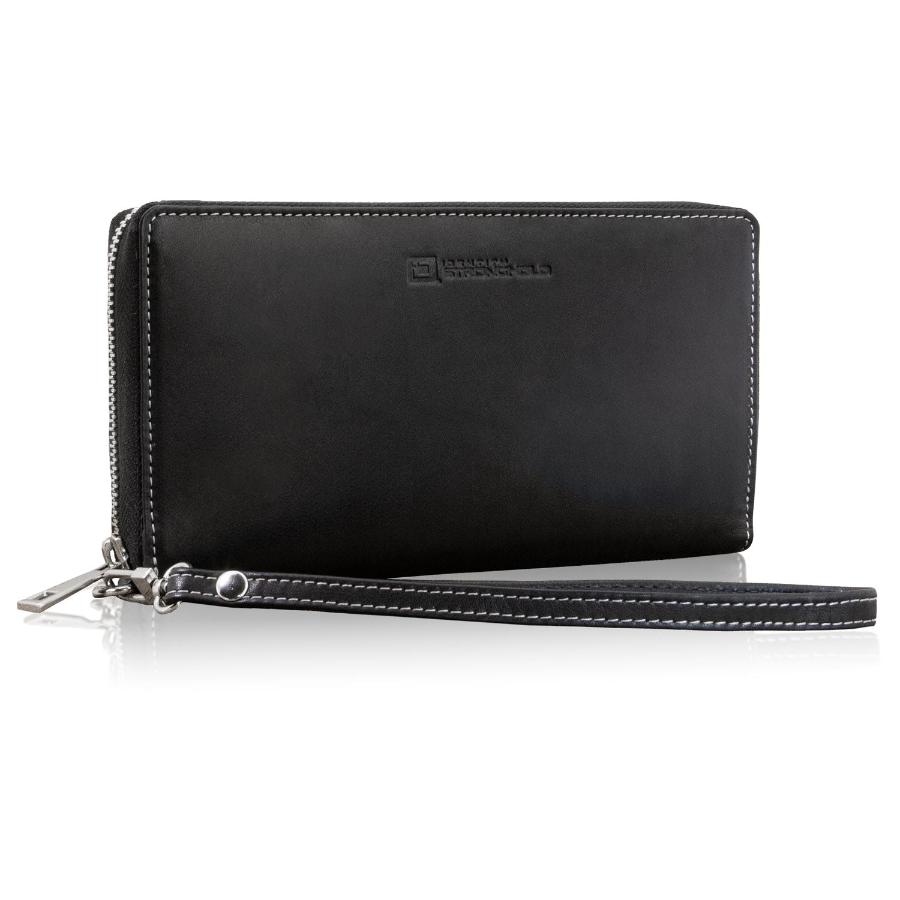 Women's RFID Blocking Zip - Around Clutch - Black - IDSH7146 - blk