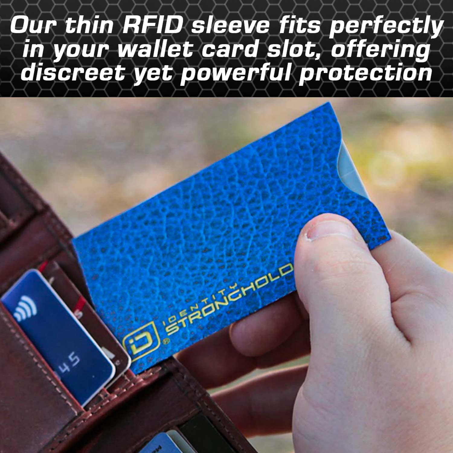 RFID Blocking Credit Card Sleeves - Leather Look 8 Pack - lealcc8pk