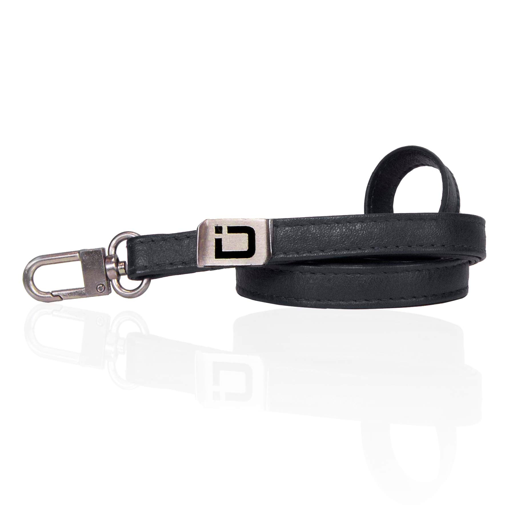 RFID Wallet Dual Portrait ID Leather Badge Holder - Black - IDSH7007 - blk