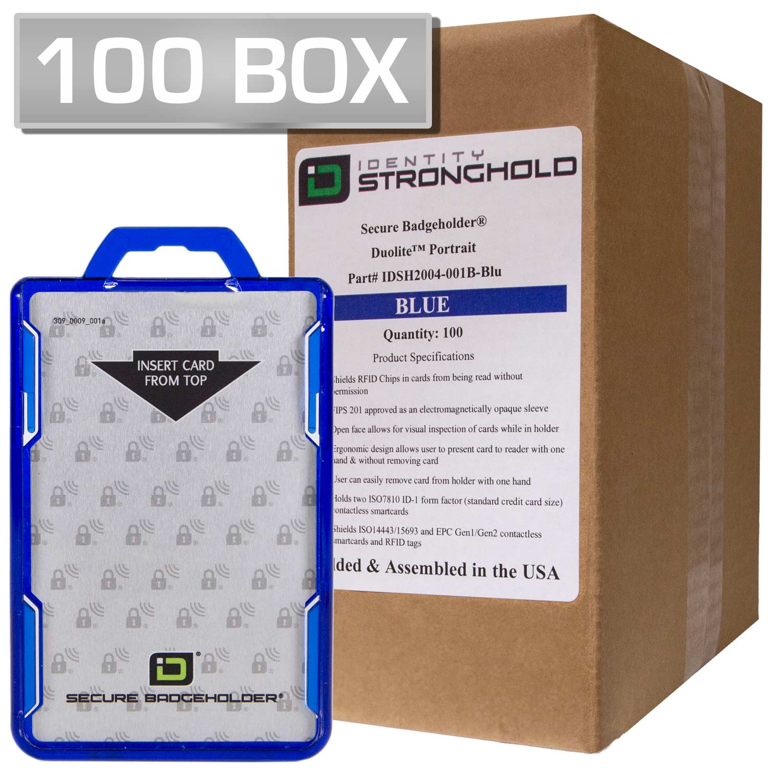Duolite Badge Holders Box of 100 - Blue -