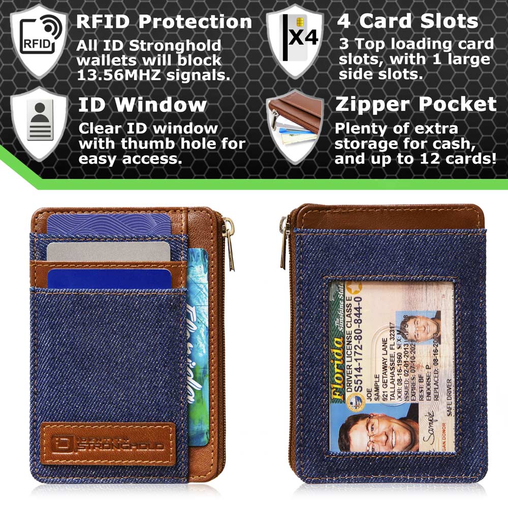 RFID Secure Ultimate Mini Wallet - Denim - IDSH7004 - den