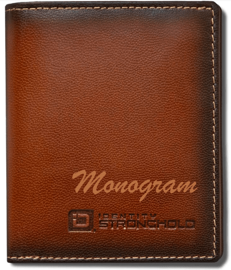 The Waltlet RFID Secure Bifold Wallet | Custom Monogram Personalized Wallet - IDSH7068-brn-mon