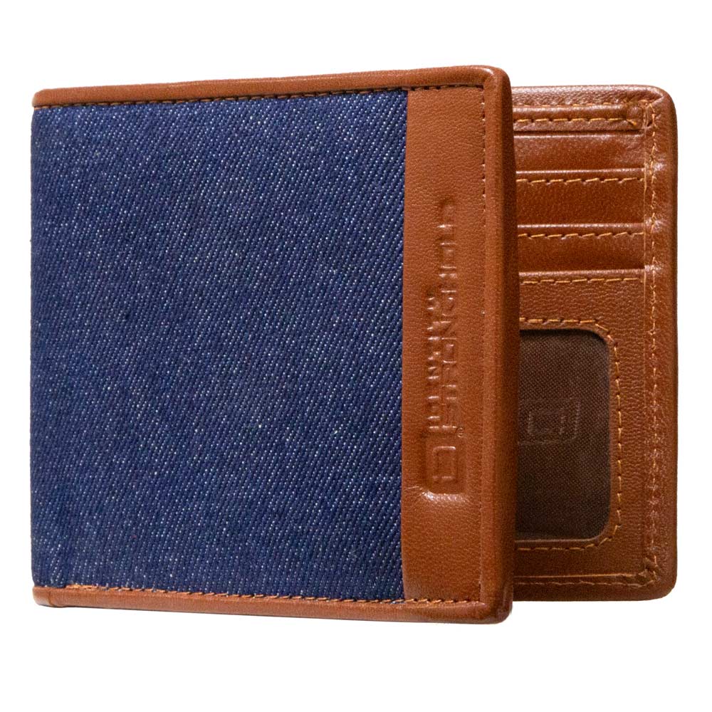 Mens RFID Wallet - Slim 7 Slot Bifold With ID - Denim - IDSH7013 - den