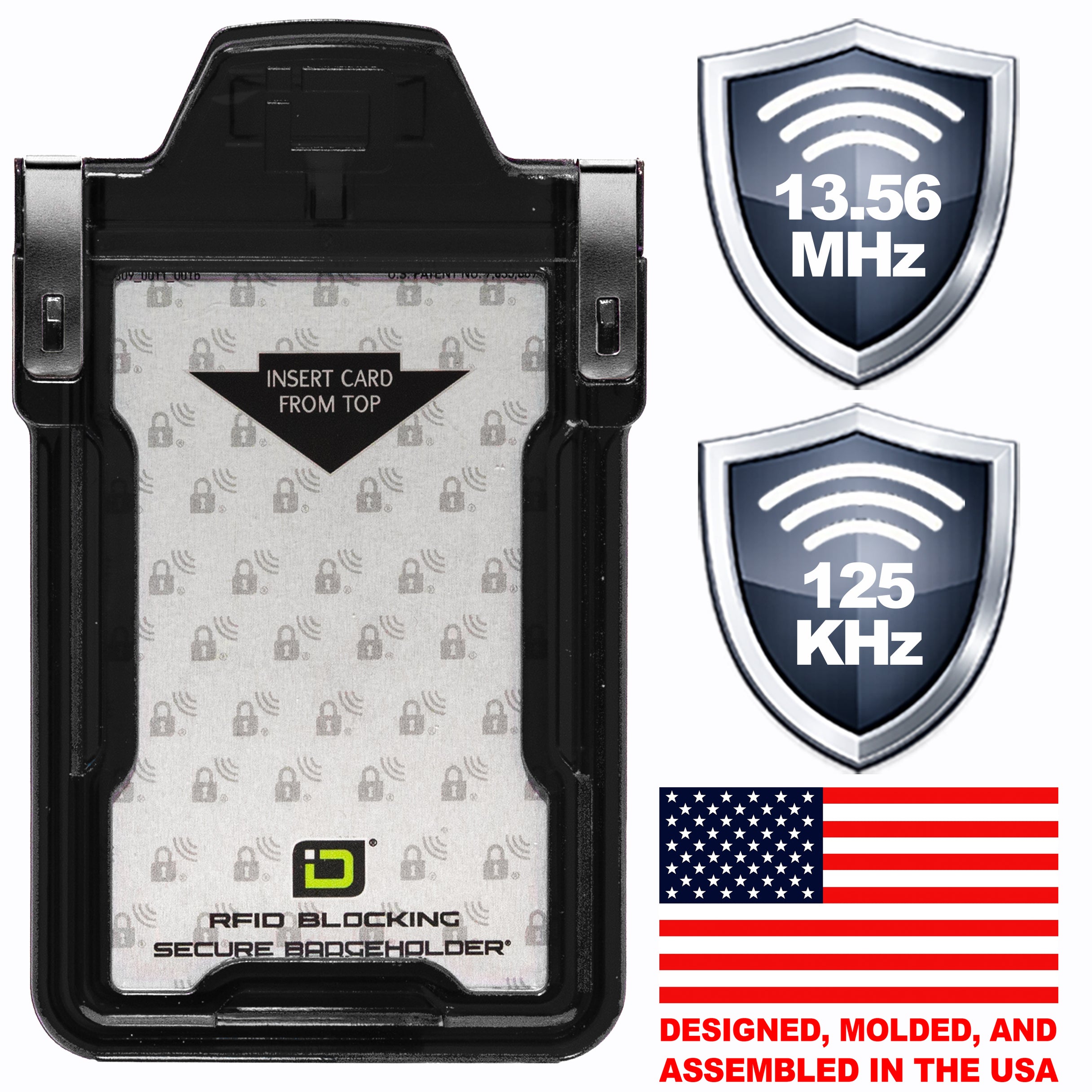 Secure Badge Holder Classic with BloxProx™ - Protects 125Khz HID Prox 1 ID Card Holder
