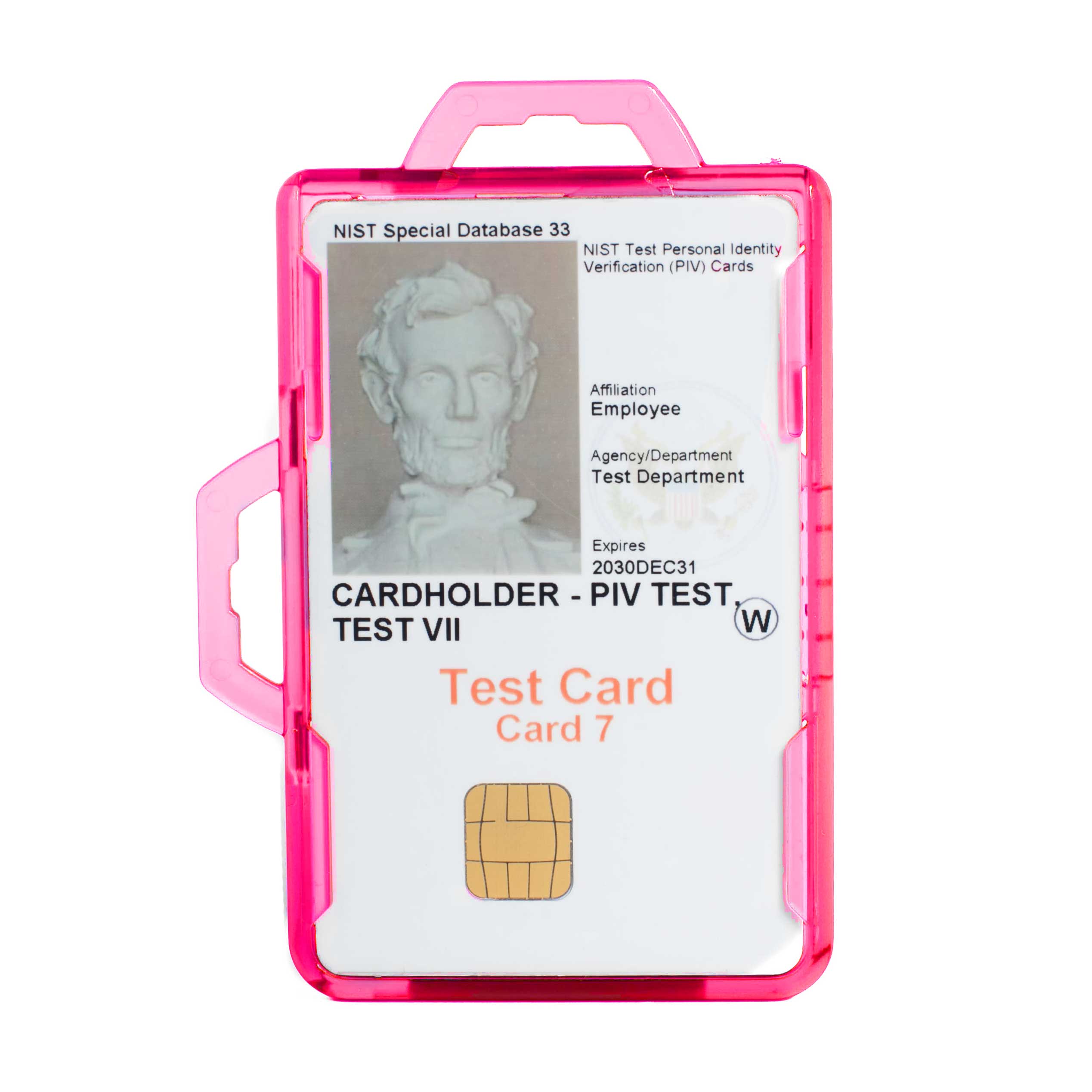 Secure Badge Holder DuoLite ® Dual Hook 2 ID Card Holder - Pink - IDSH2004 - 003B - Pnk