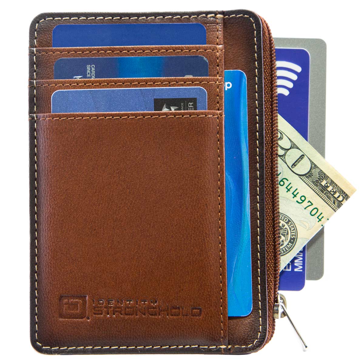 7004 Brown RFID Blocking Minimalist Wallet Features