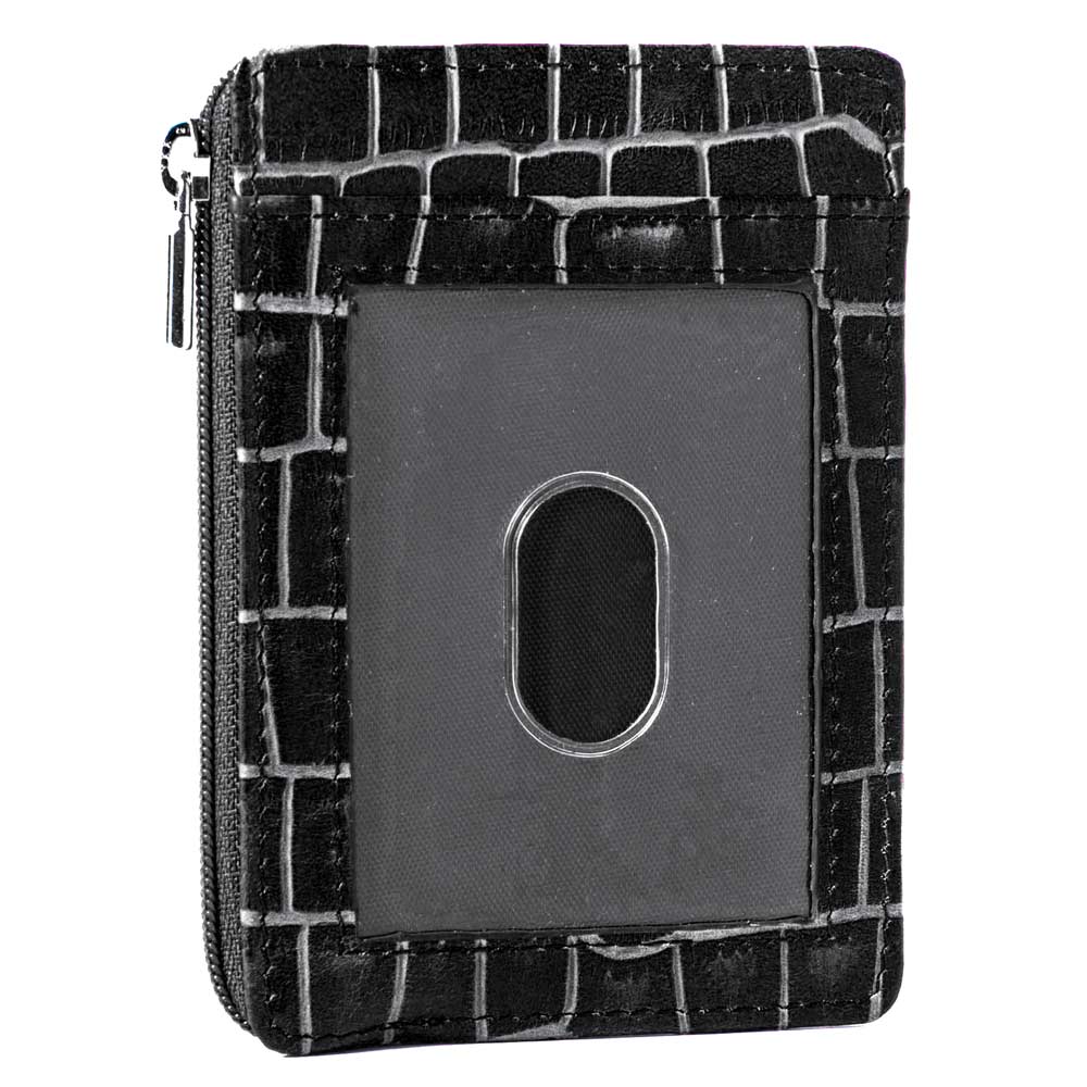 RFID Mini Wallet - Croco Embossed back