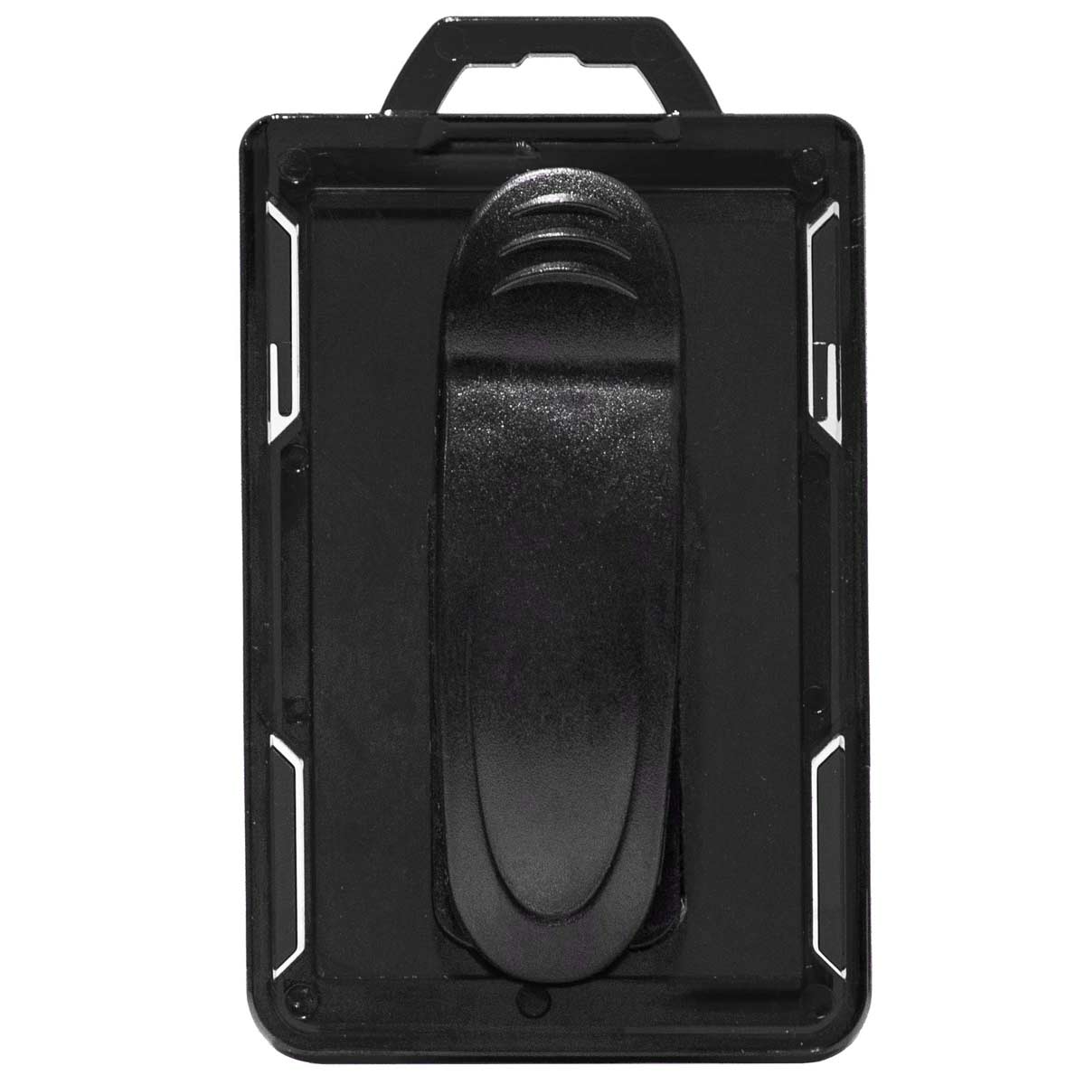 Secure Badge Holder Lite ™ Vertical 1 ID Card ID Holder with Belt Clip - Black - IDSH9001 - 001B - BC - Blk