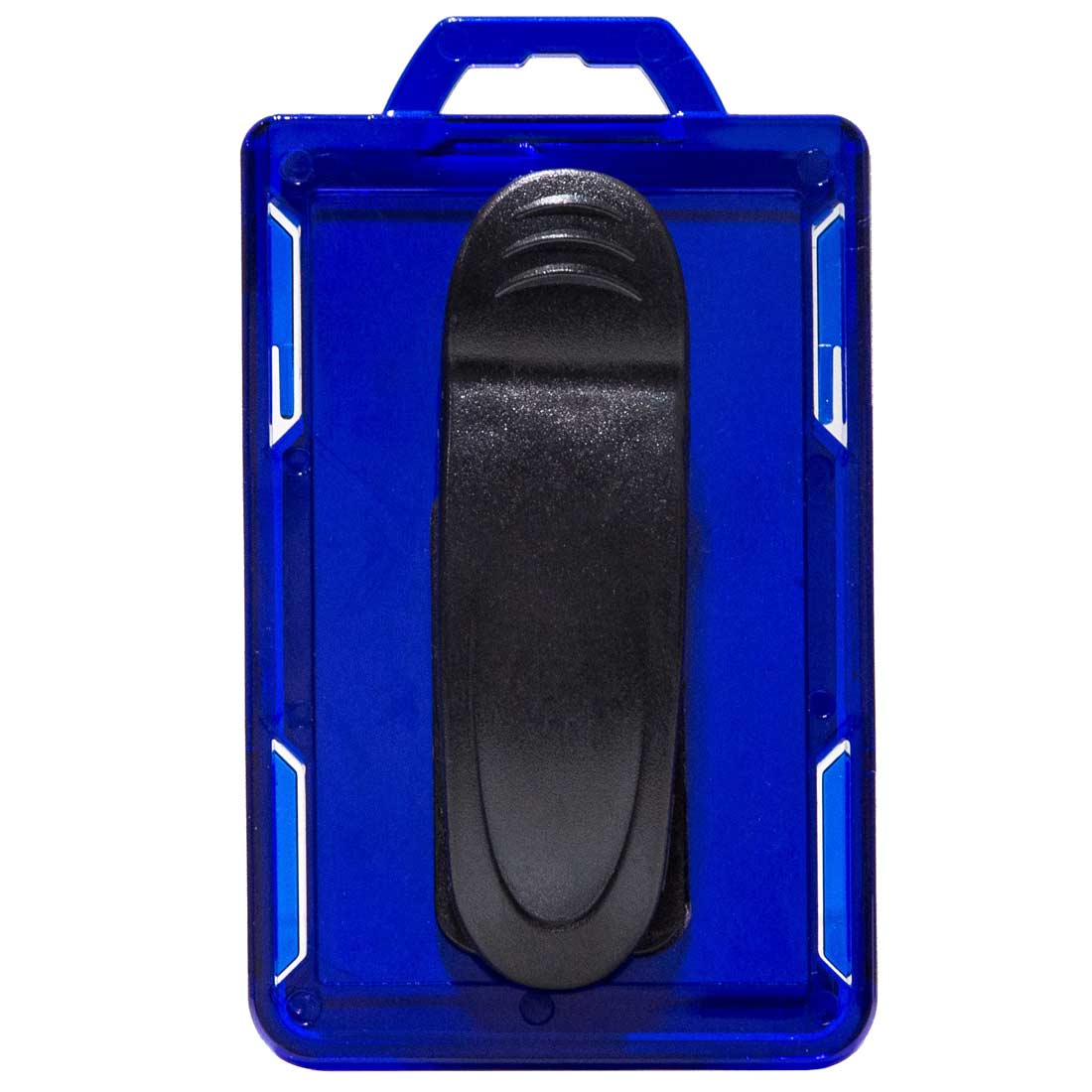 Secure Badge Holder Lite ™ Vertical 1 ID Card ID Holder with Belt Clip - Blue - IDSH9001 - 001B - BC - Blu