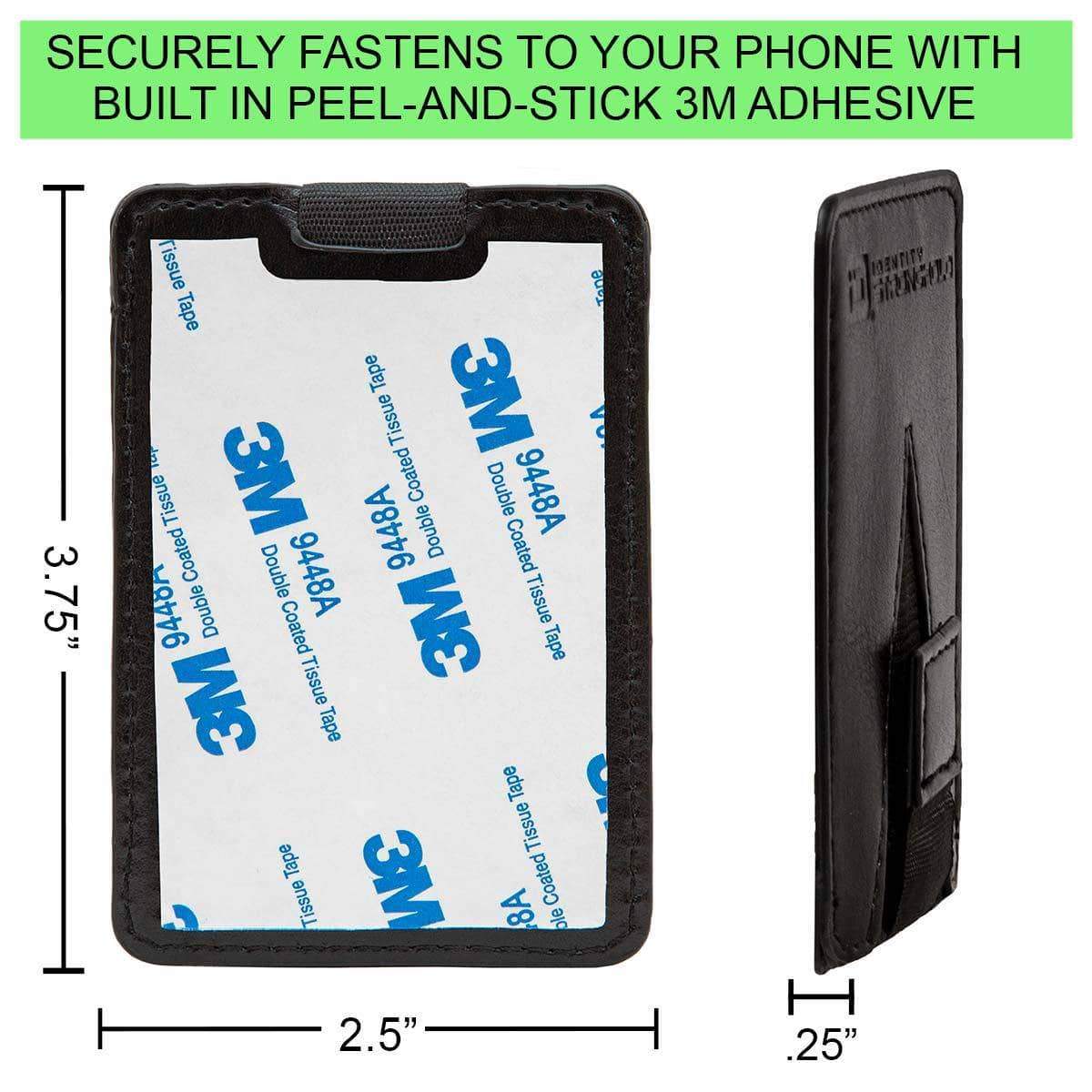 ID Stronghold Phonecase Mini's Black RFID Cellphone Pull Tab Card Pocket Mini