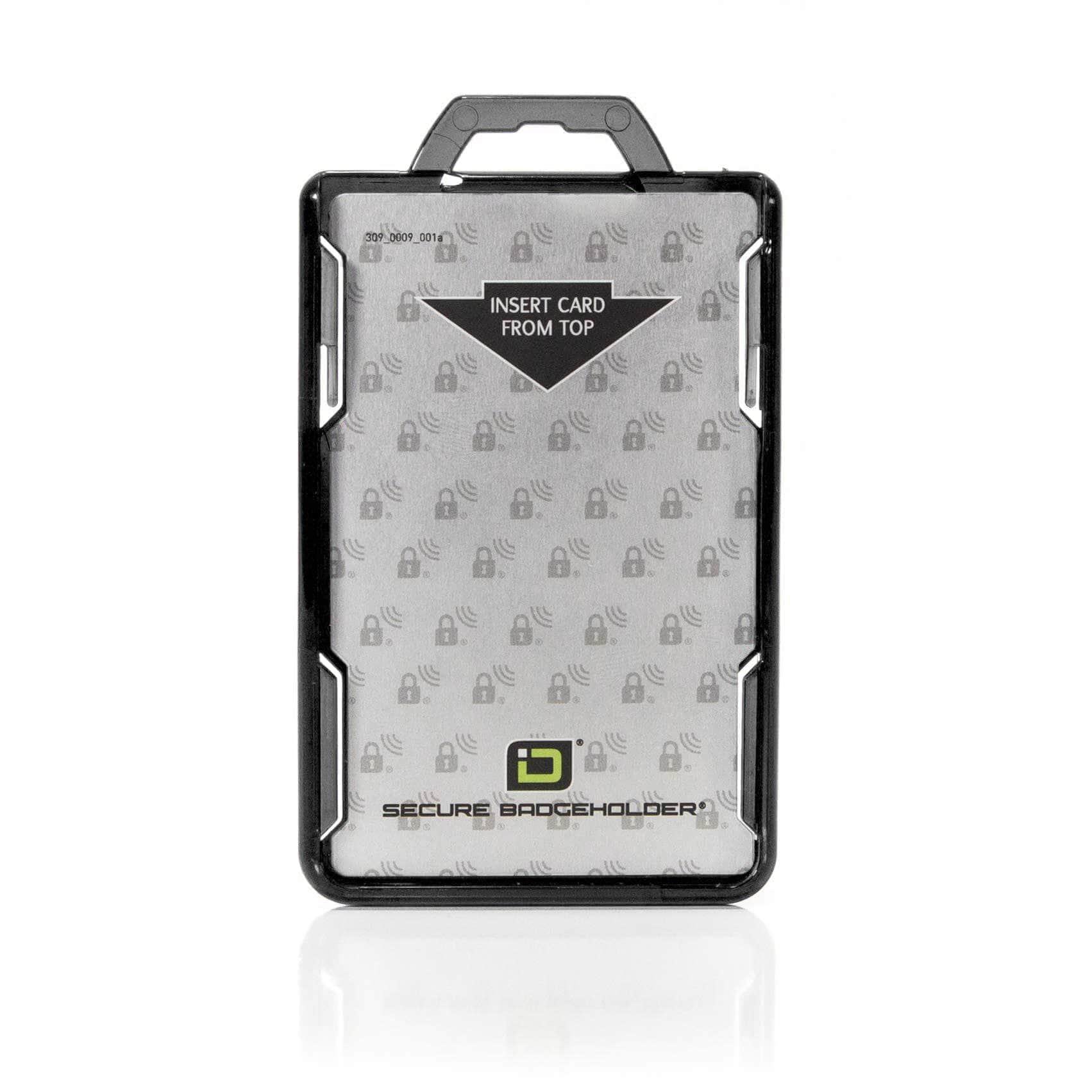 Secure Badge Holder BloxProx™ Lite PORTRAIT - Protects 125Khz HID Prox - 1 ID Card Holder - Black - IDSH5004 - 001B - Blk