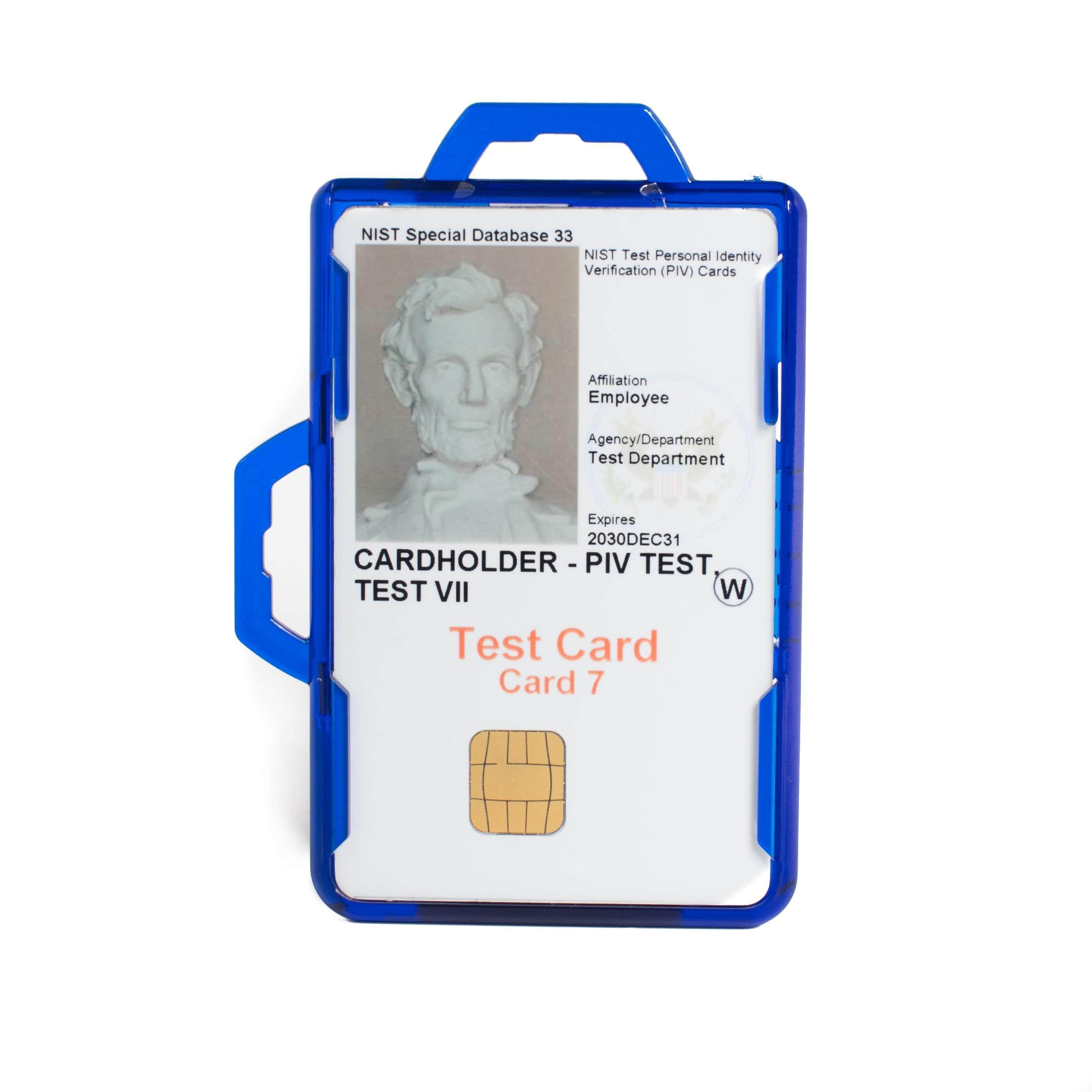 Secure Badge Holder DuoLite ® Dual Hook 2 ID Card Holder - Blue - IDSH2004 - 003B - Blu