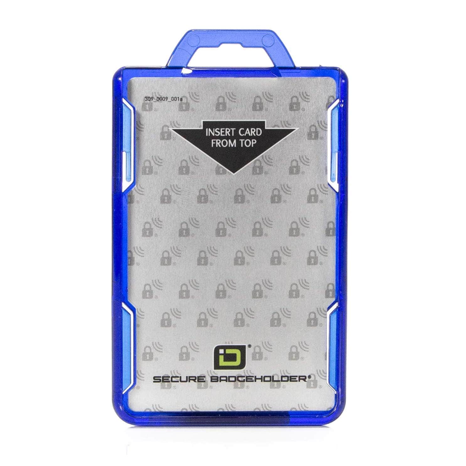 Secure Badge Holder Lite ™ Vertical 1 ID Card Holder - Blue - IDSH9001 - 001B - Blu