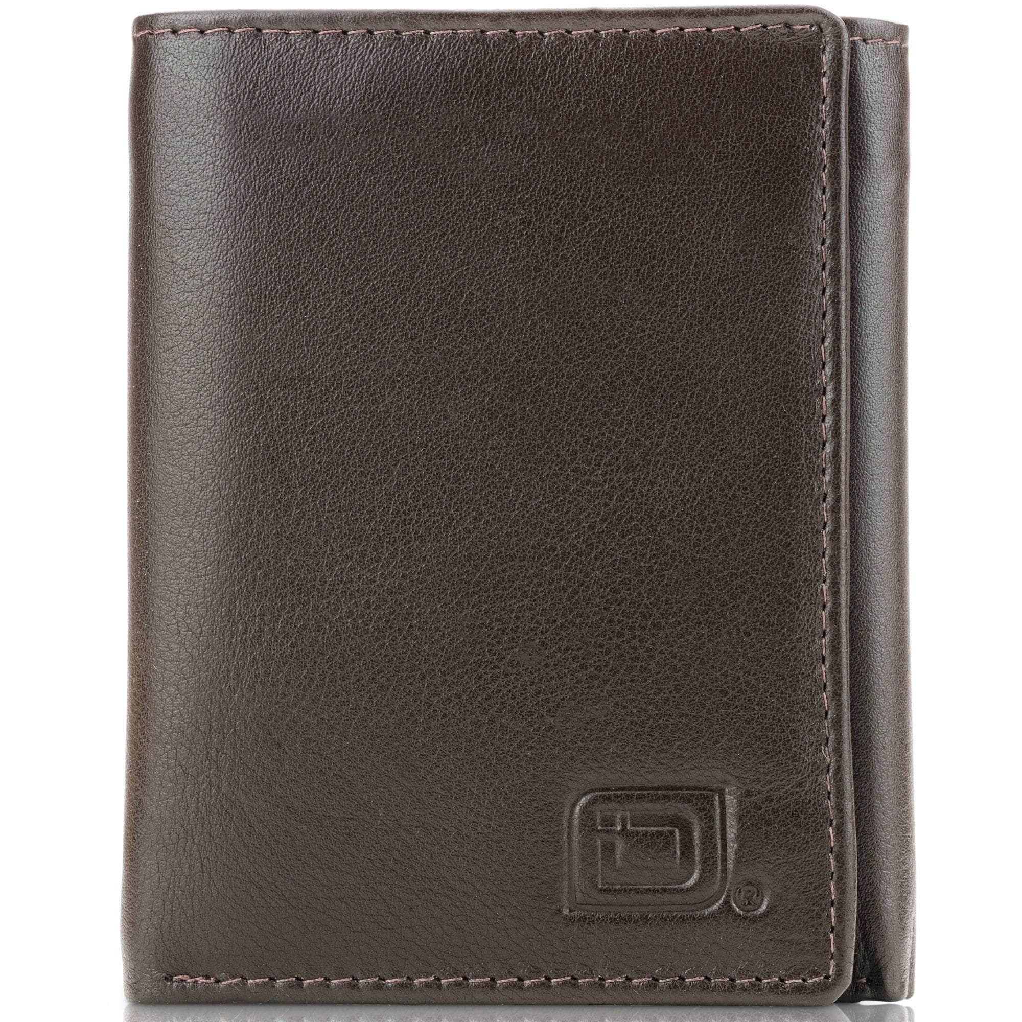 ID Stronghold Men's Wallet Brown Mens RFID Wallet - Extra Capacity Trifold 8 slot with ID Window