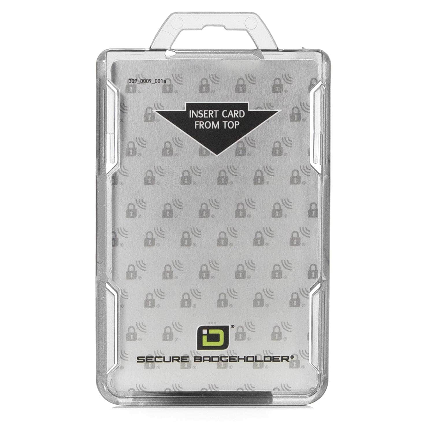 Secure Badge Holder Lite ™ Vertical 1 ID Card Holder - Clear - IDSH9001 - 001B - Clr