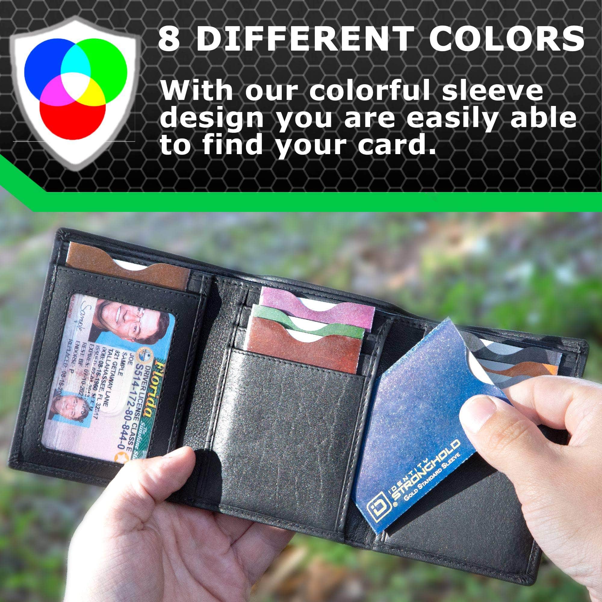 RFID Blocking Credit Card Sleeves - Leather Look 20 Pack - LEAL20PK - WEB