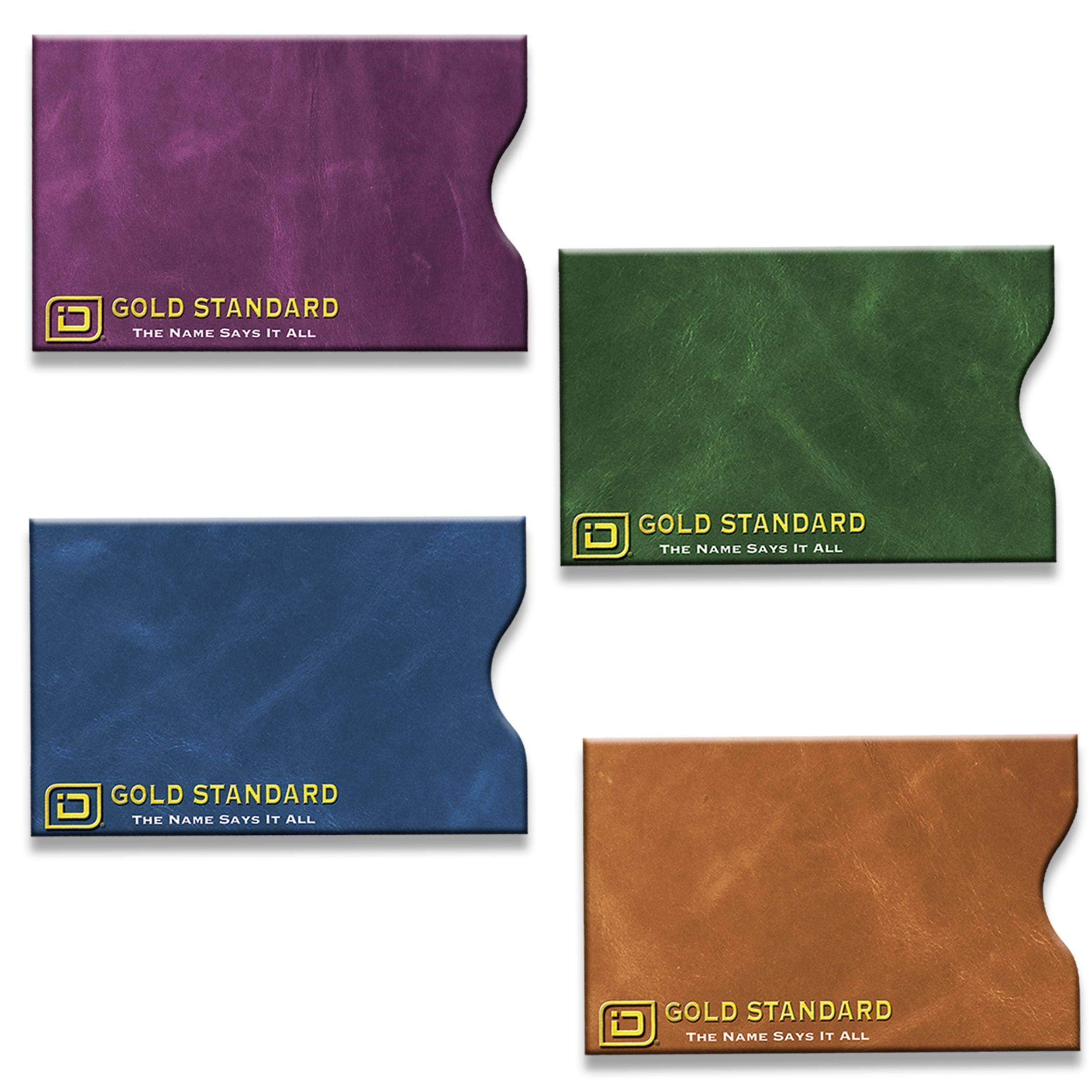 ID Stronghold Gold Sleeves Gold Credit Card and Passport Sleeve Covers - 20 Pack -  Leather Look