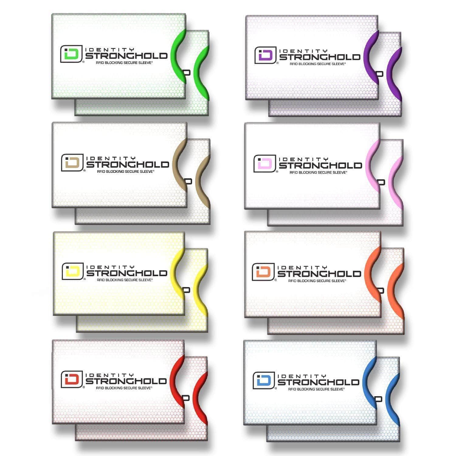 RFID Blocking Honeycomb Design Credit Card Sleeves - 16 Pack - HEXCC16PK