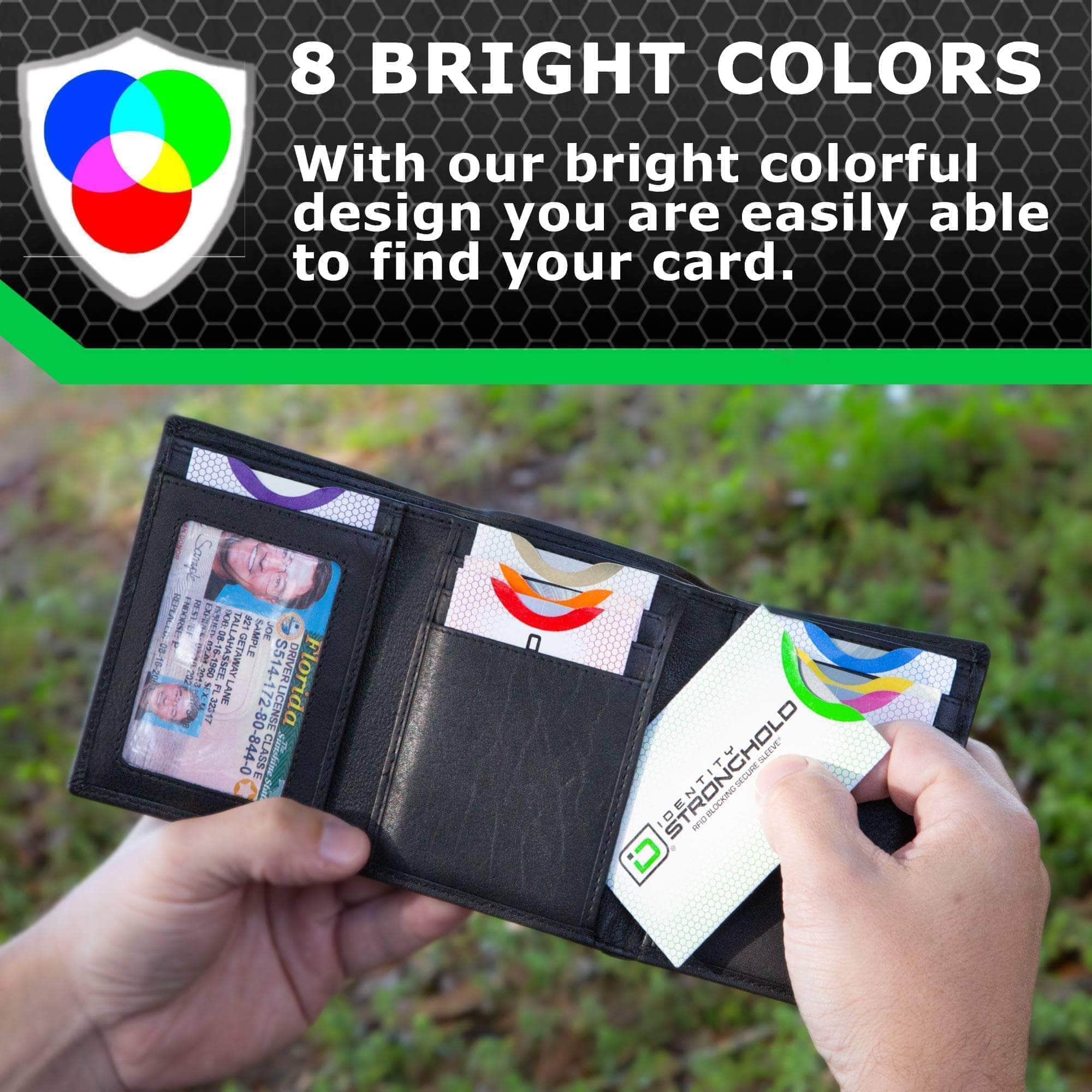 RFID Blocking Honeycomb Design Credit Card Sleeves - 16 Pack - HEXCC16PK