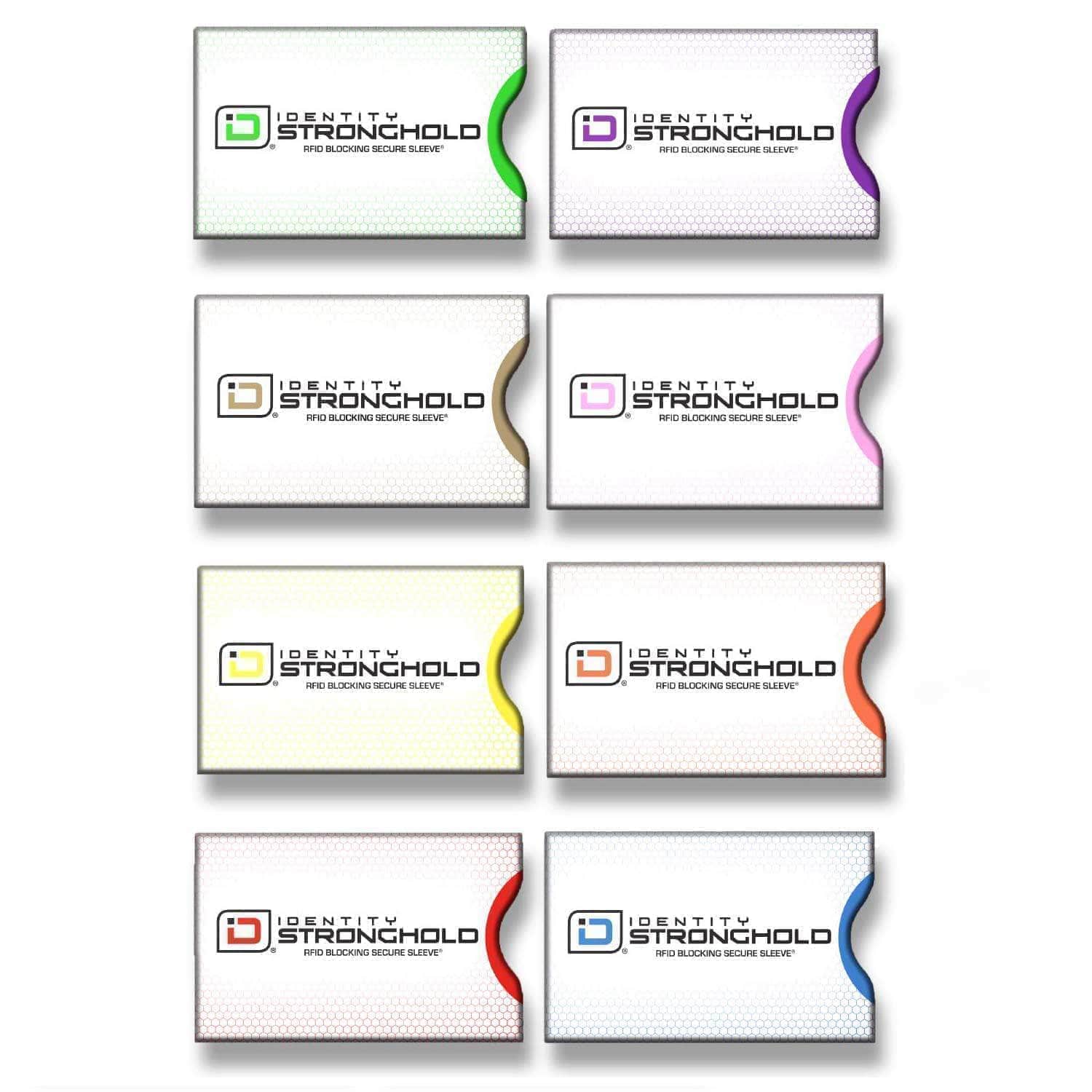 RFID Blocking Honeycomb Design Credit Card Sleeves - 8 Pack - HEXCC8PK