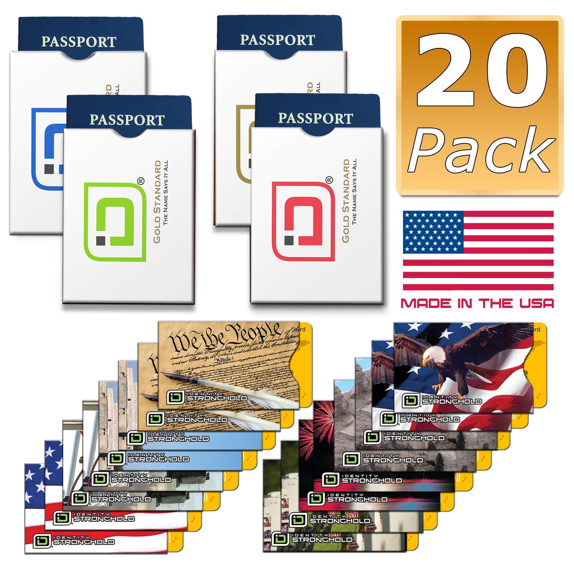 RFID Blocking Credit Card Sleeves - Patriotic 20 Pack - PAT20PK - WEB