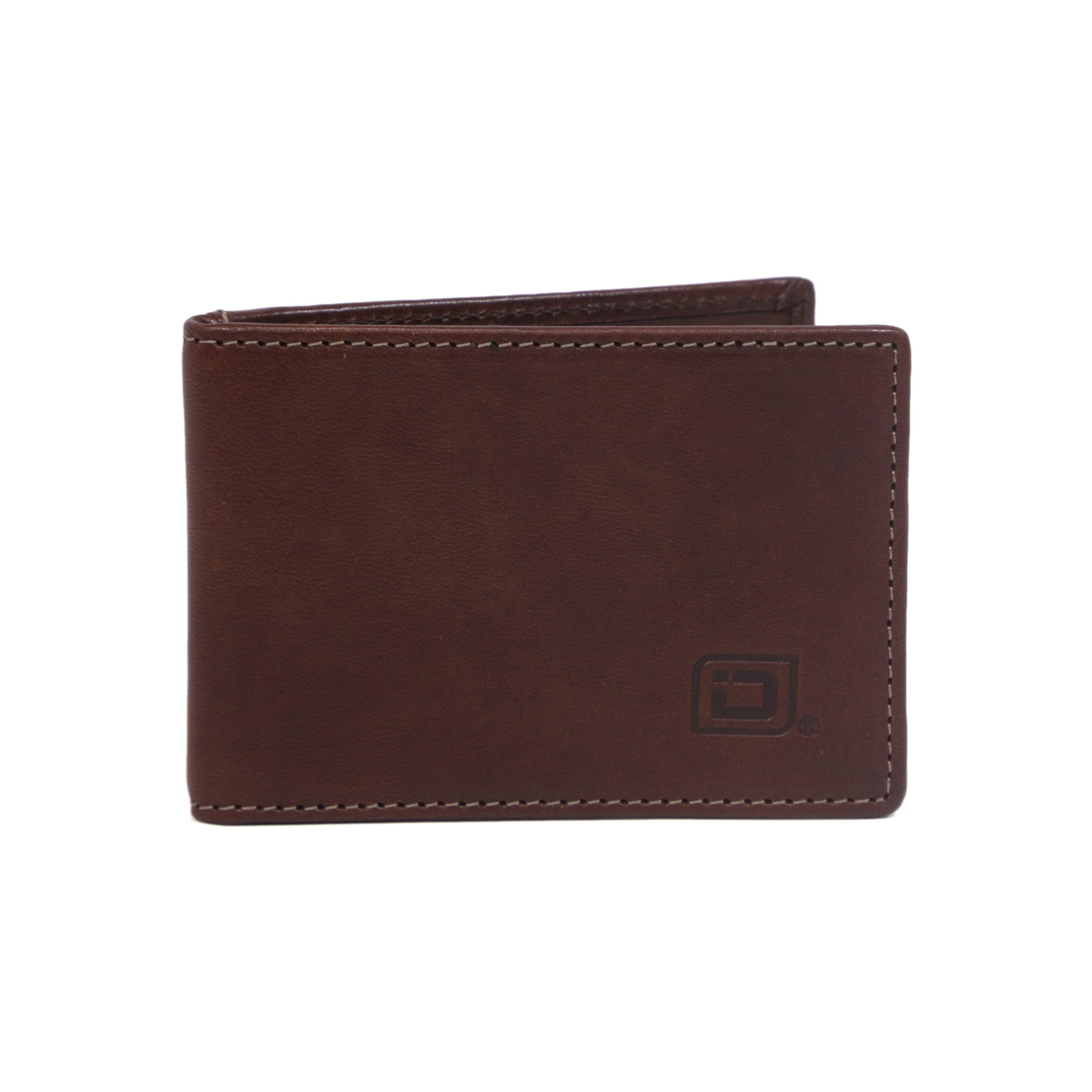 Italian Leather Front Pocket Bifold Wallet (No Bill Storage) - IDSH7307 - drkbrn