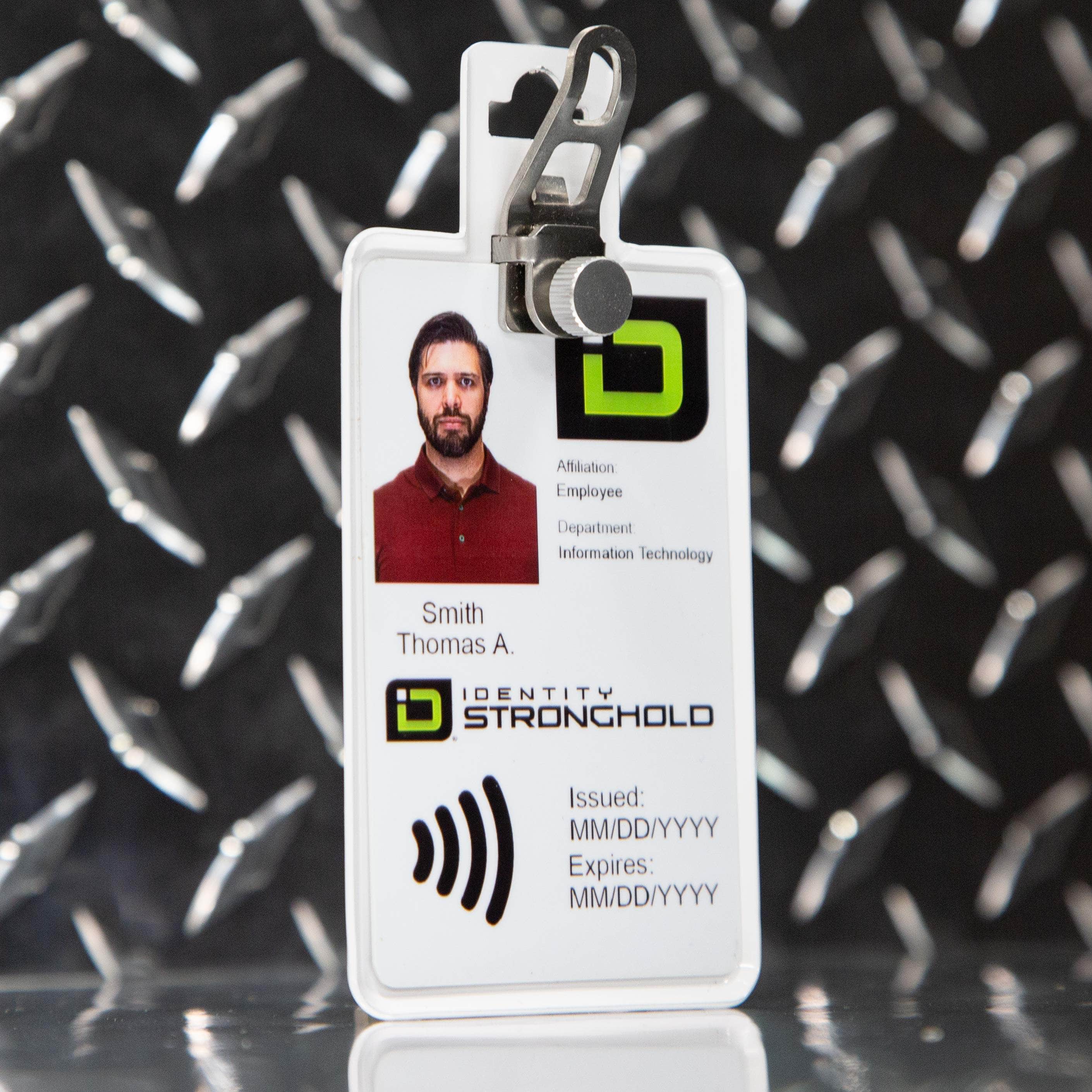 NEW - Magnetic Badge Holder - RFID Secure Badge Holder Genesis™ with BloxProx™ - White - IDSH1701 - wht