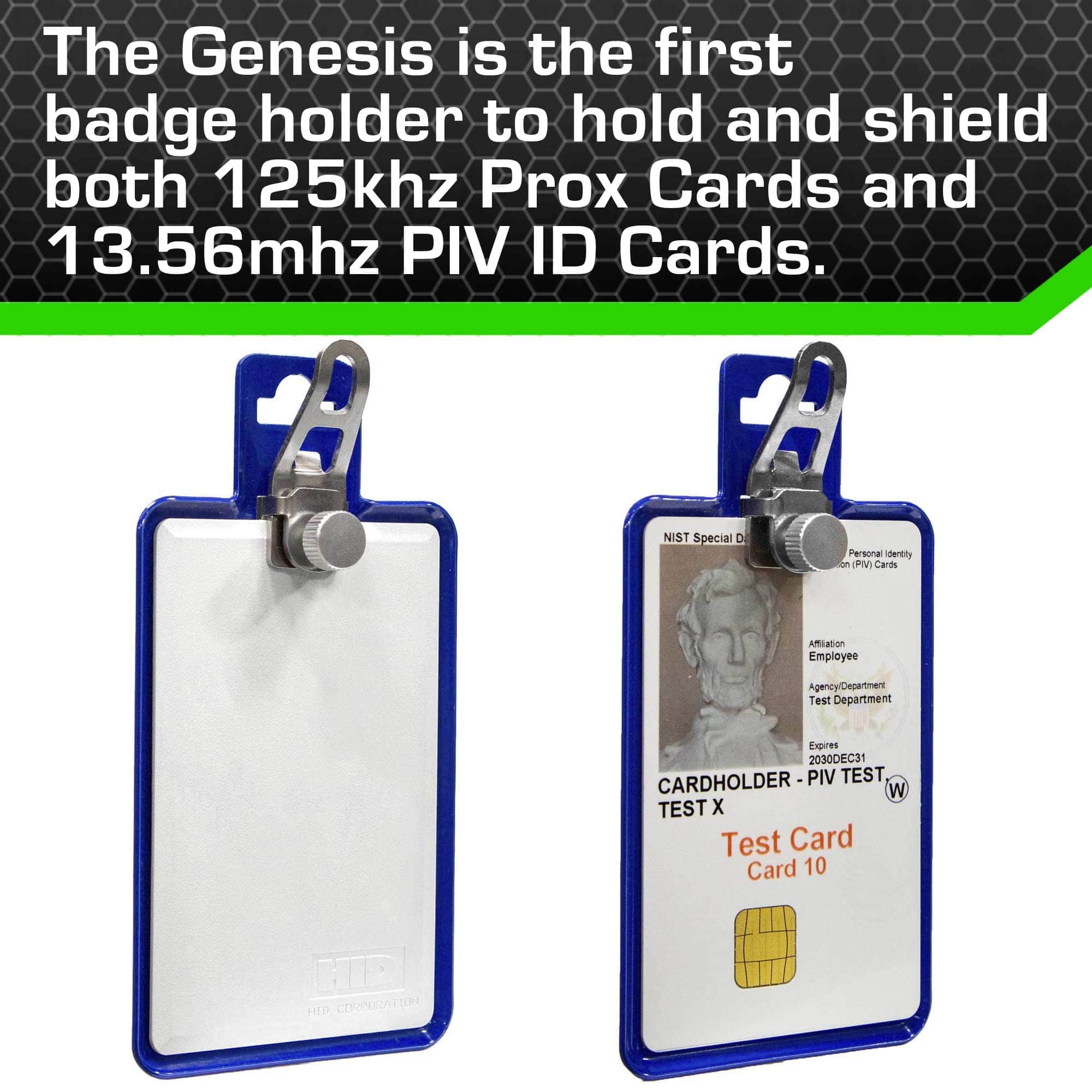 NEW - Magnetic Badge Holder - RFID Secure Badge Holder Genesis™ with BloxProx™ - Blue - IDSH1701 - blu