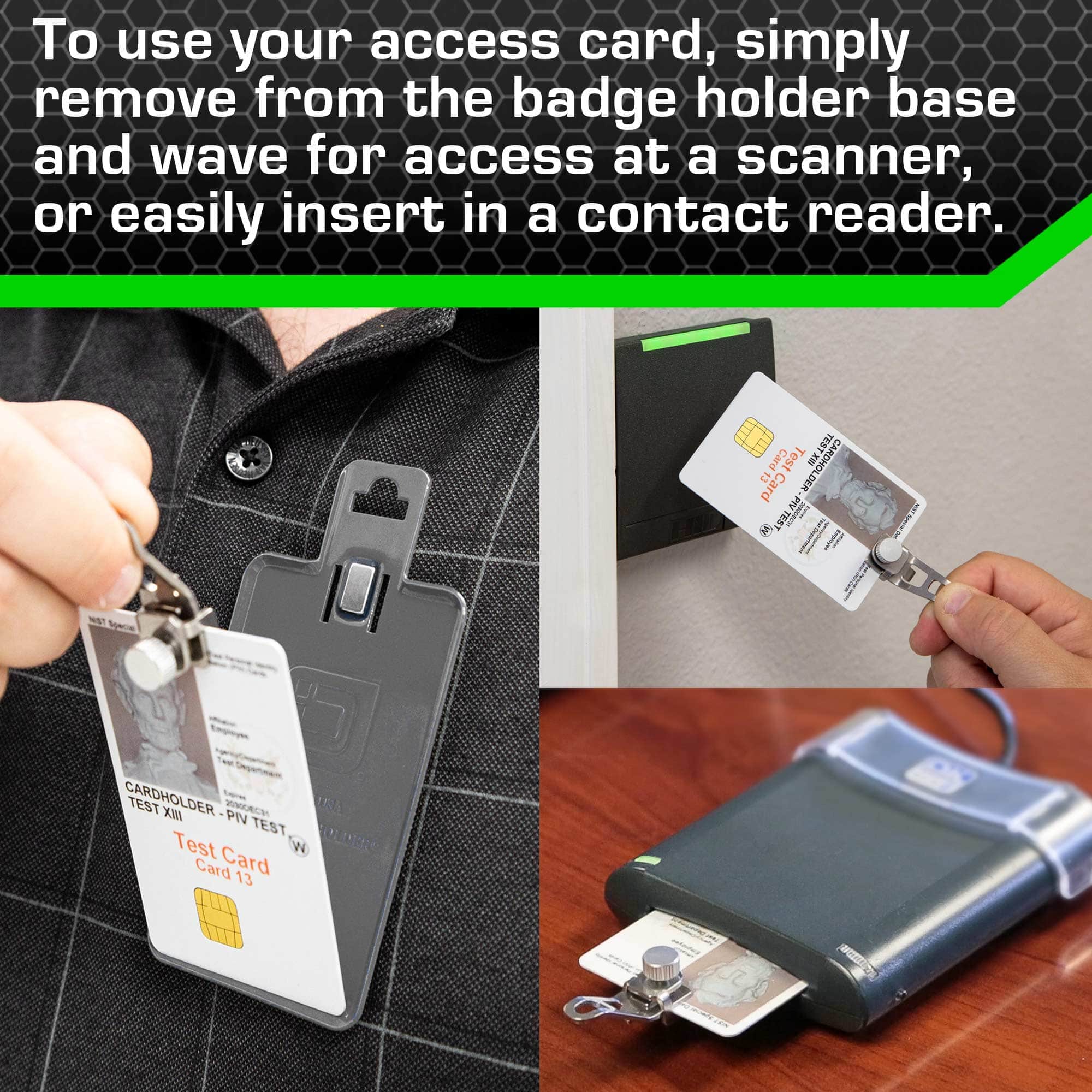 NEW - Magnetic Badge Holder - RFID Secure Badge Holder Genesis™ with BloxProx™ - Gray - IDSH1701 - gry