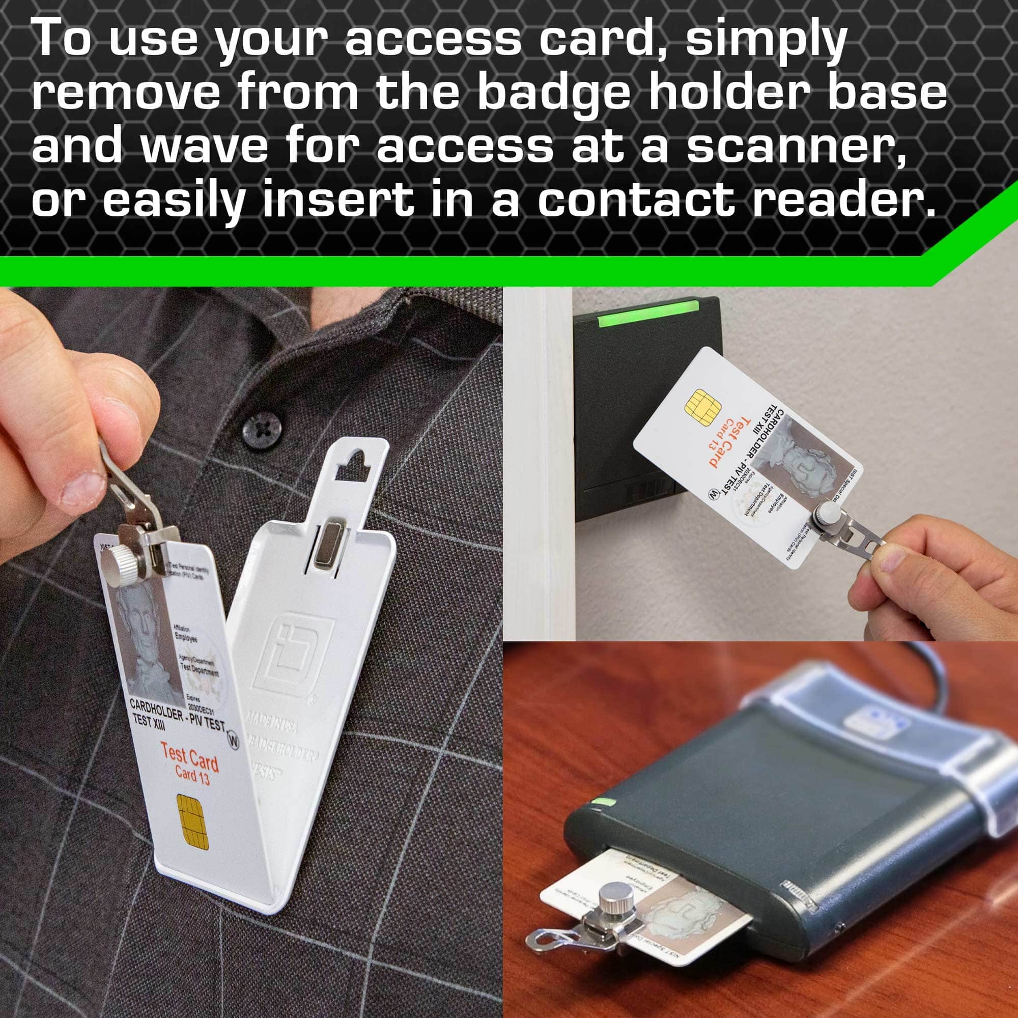 NEW - Magnetic Badge Holder - RFID Secure Badge Holder Genesis™ with BloxProx™ - White - IDSH1701 - wht