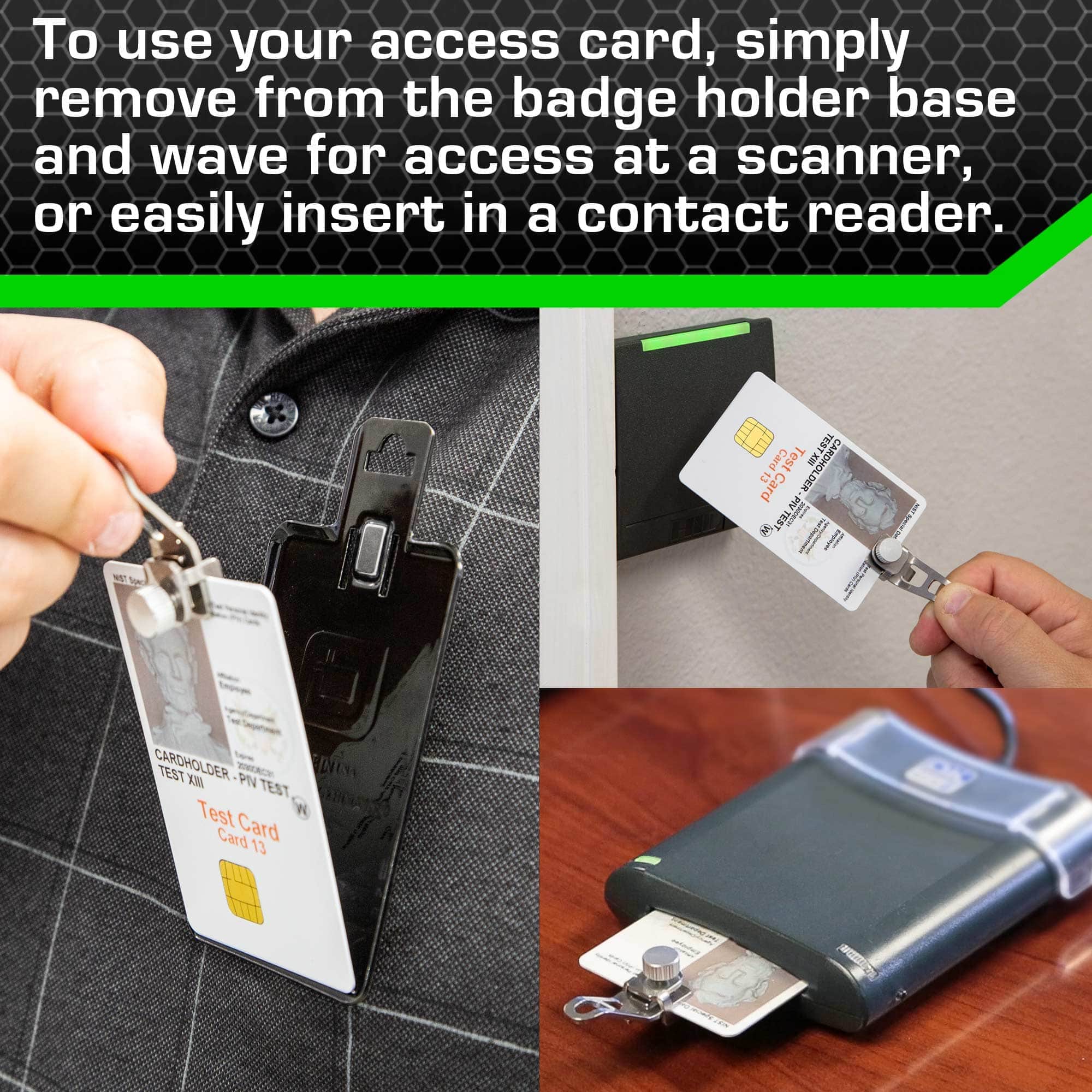 NEW - Magnetic Badge Holder - RFID Secure Badge Holder Genesis™ with BloxProx™ - Black - IDSH1701 - blk