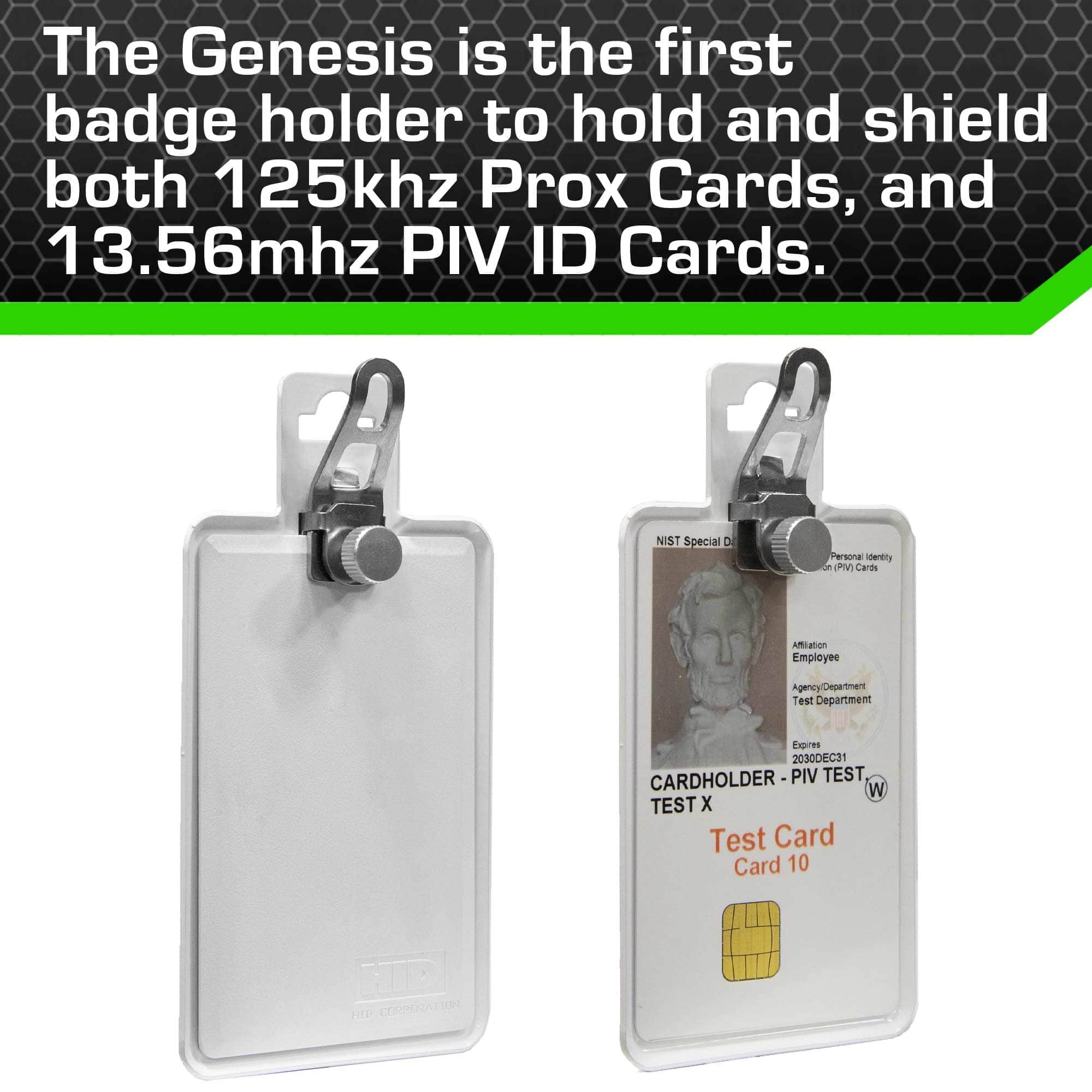 NEW - Magnetic Badge Holder - RFID Secure Badge Holder Genesis™ with BloxProx™ - White - IDSH1701 - wht