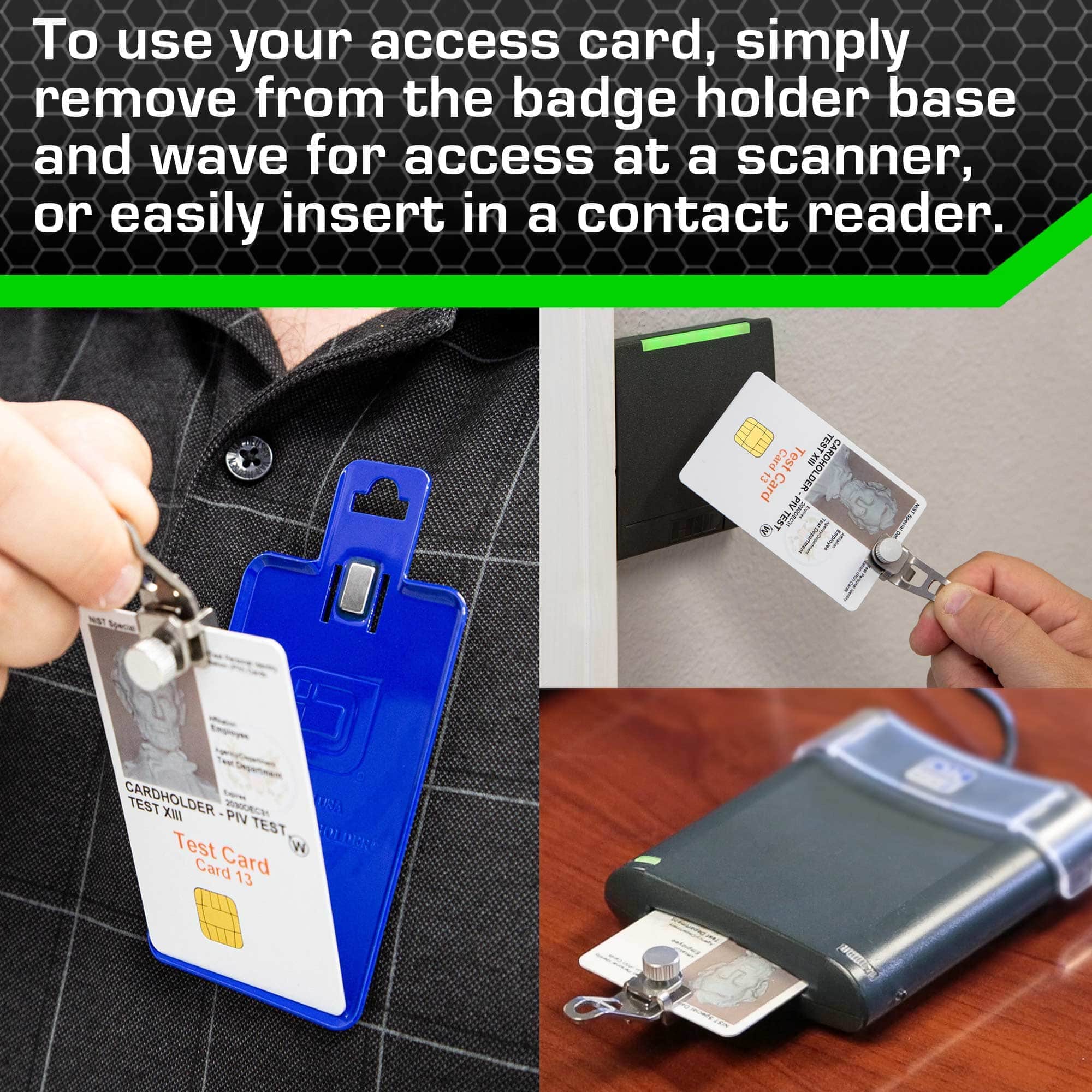 NEW - Magnetic Badge Holder - RFID Secure Badge Holder Genesis™ with BloxProx™ - Blue - IDSH1701 - blu