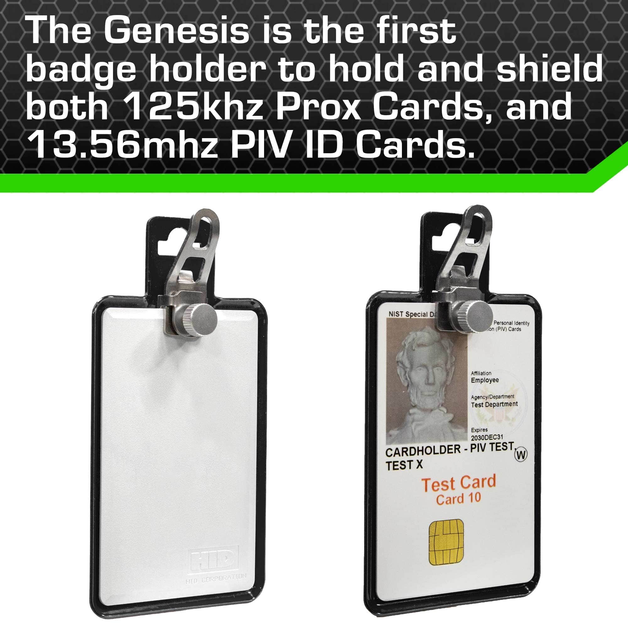 NEW - Magnetic Badge Holder - RFID Secure Badge Holder Genesis™ with BloxProx™ - Black - IDSH1701 - blk