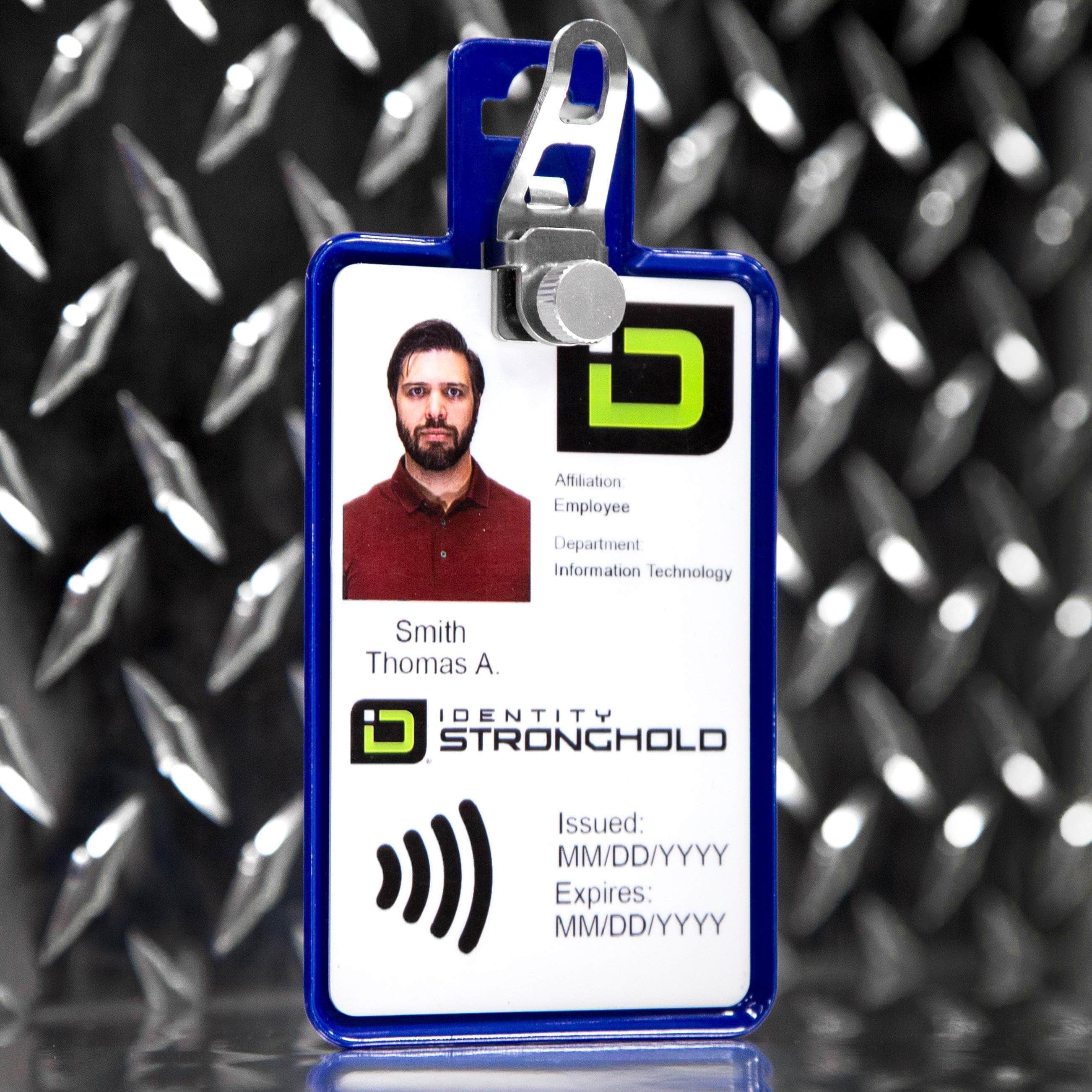 NEW - Magnetic Badge Holder - RFID Secure Badge Holder Genesis™ with BloxProx™ - Blue - IDSH1701 - blu