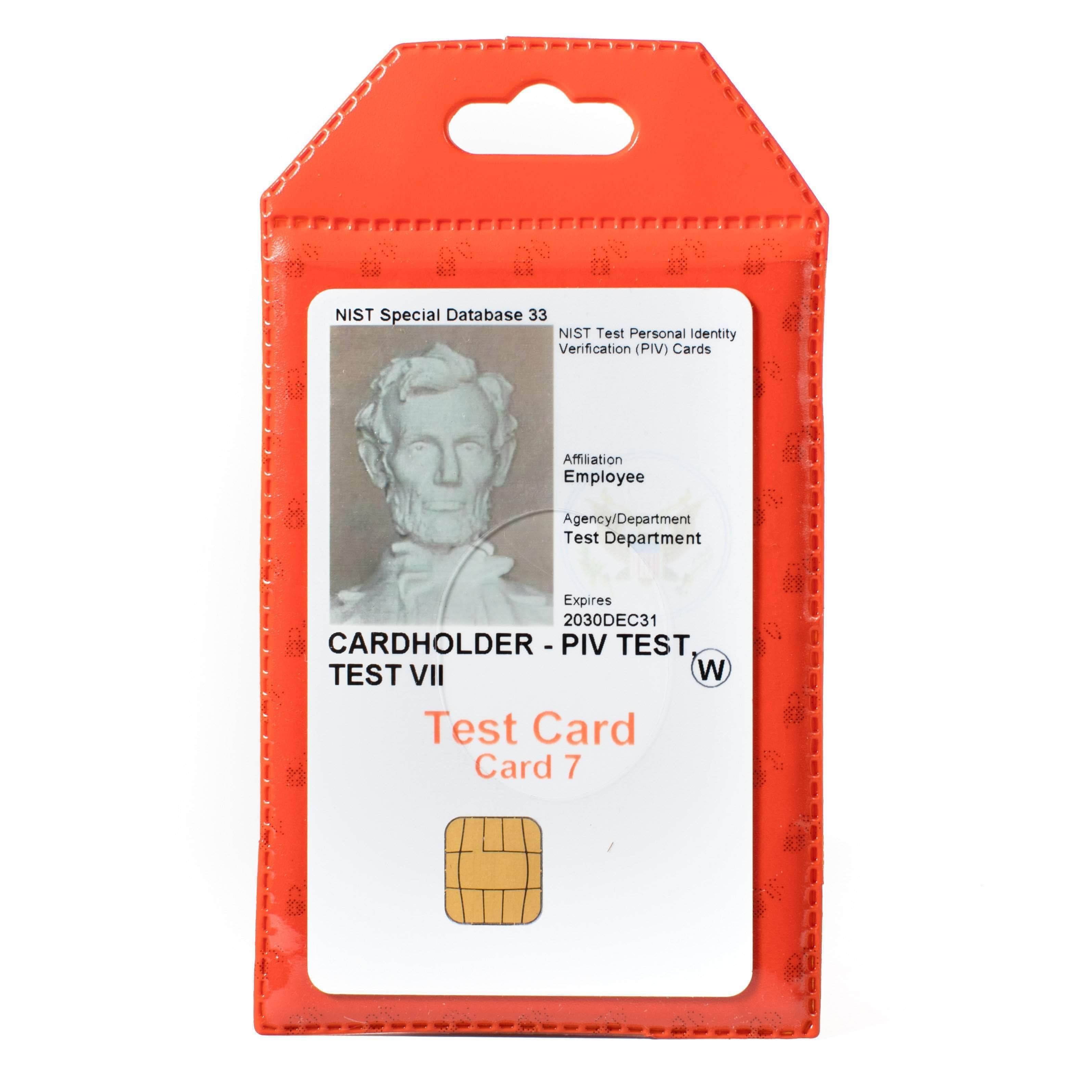 Secure Badge Holder Flex Vertical 2 ID Card Holder - Orange - IDSH3004 - 001B - Org