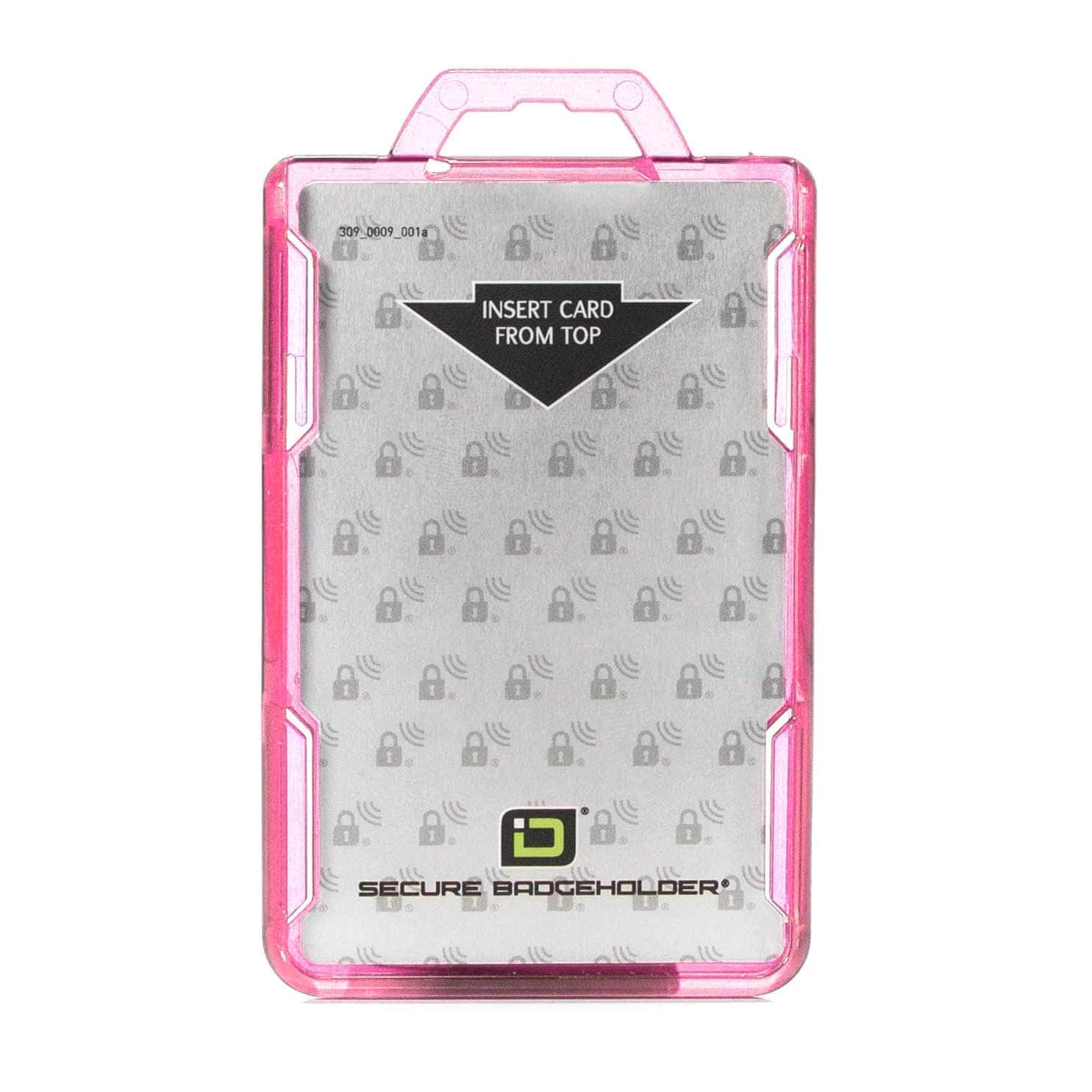 Secure Badge Holder Lite ™ Vertical 1 ID Card Holder - Pink - IDSH9001 - 001B - Pnk