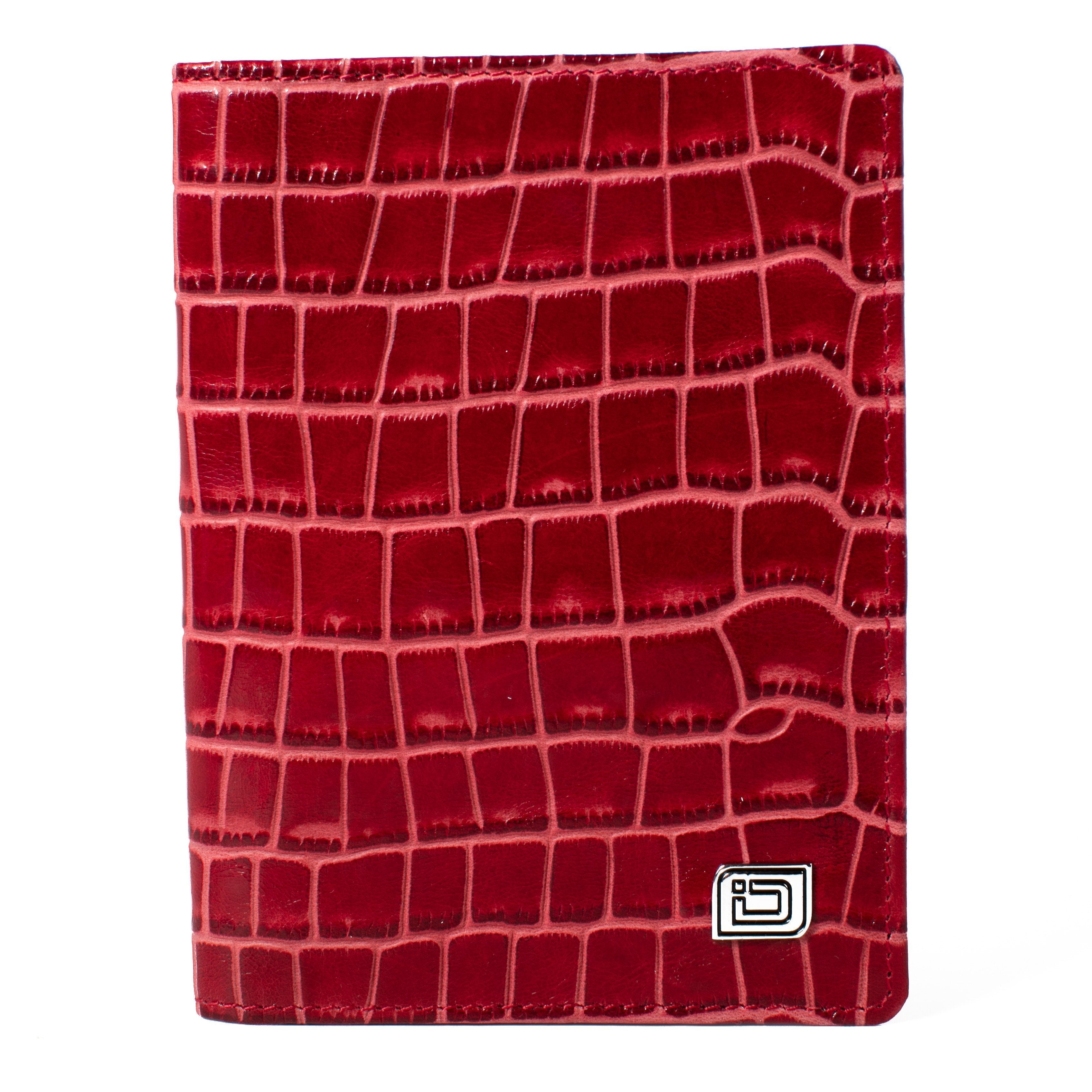 RFID Blocking Passport Wallet Designer - Red Croc - IDSH7214 - redcrc