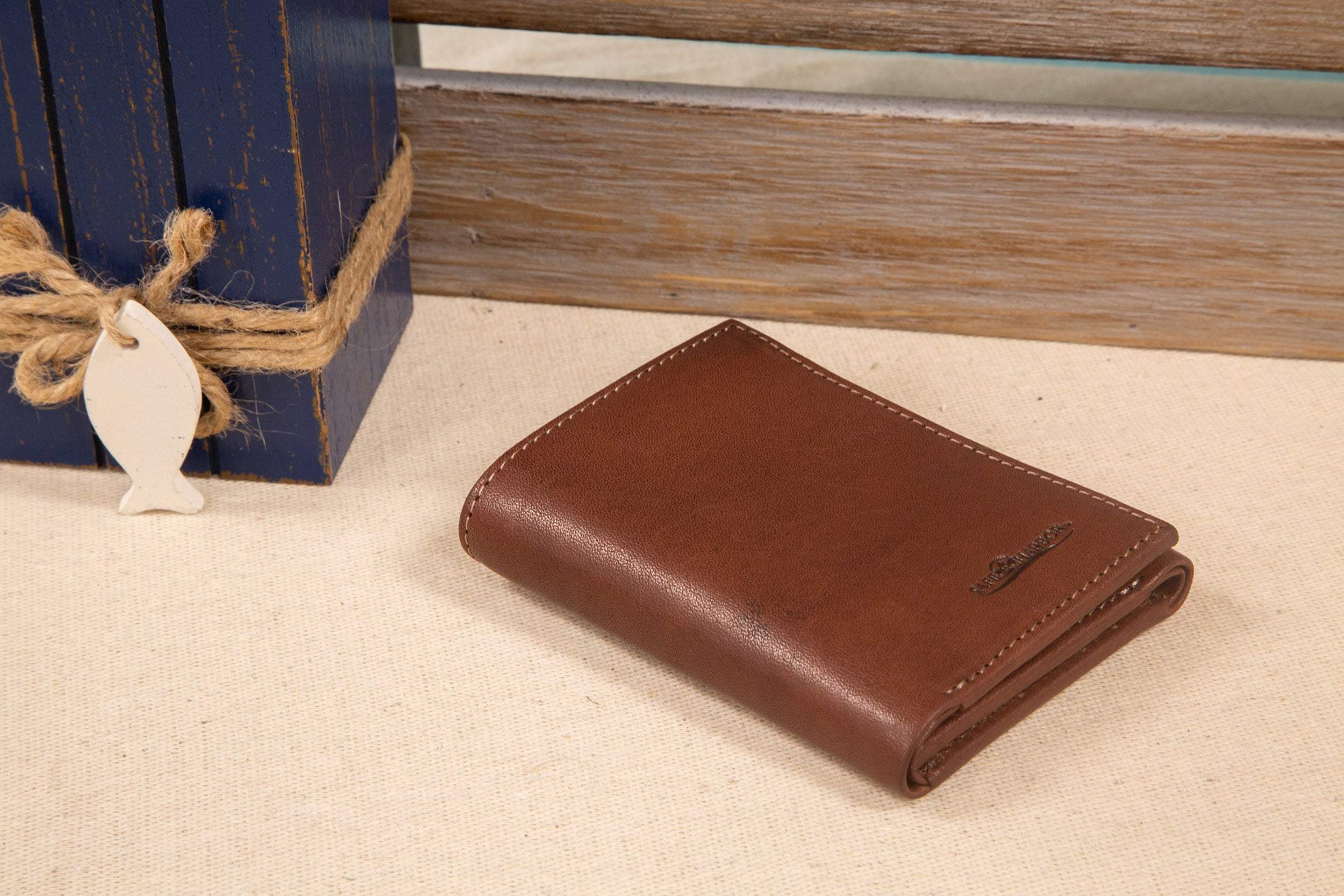 Safe Harbor Mens RFID Wallet - RFID Secure Trifold Wallet with ID Window - Dark Brown - SA - 20003 - drkbrn