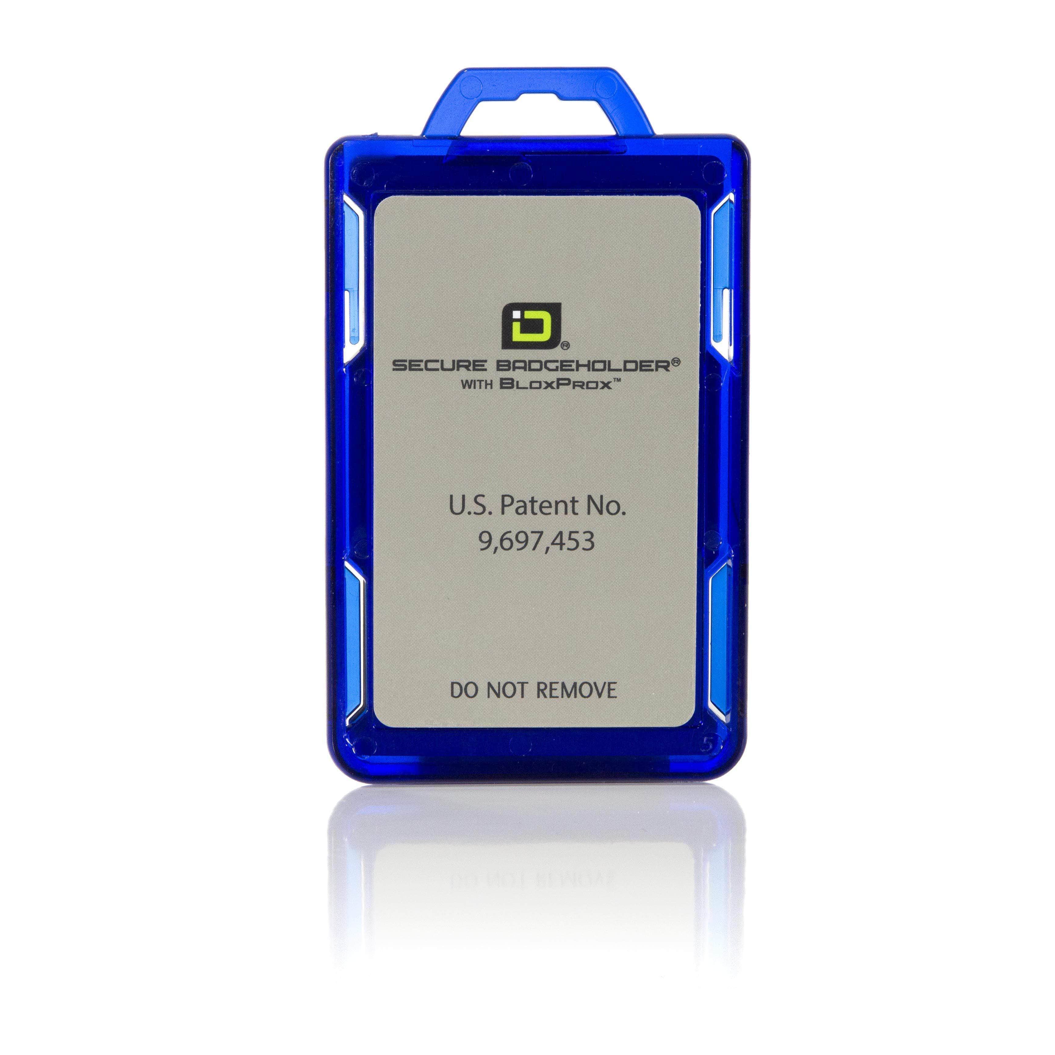 Secure Badge Holder BloxProx™ Lite PORTRAIT - Protects 125Khz HID Prox - 1 ID Card Holder - Blue - IDSH5004 - 001B - Blu