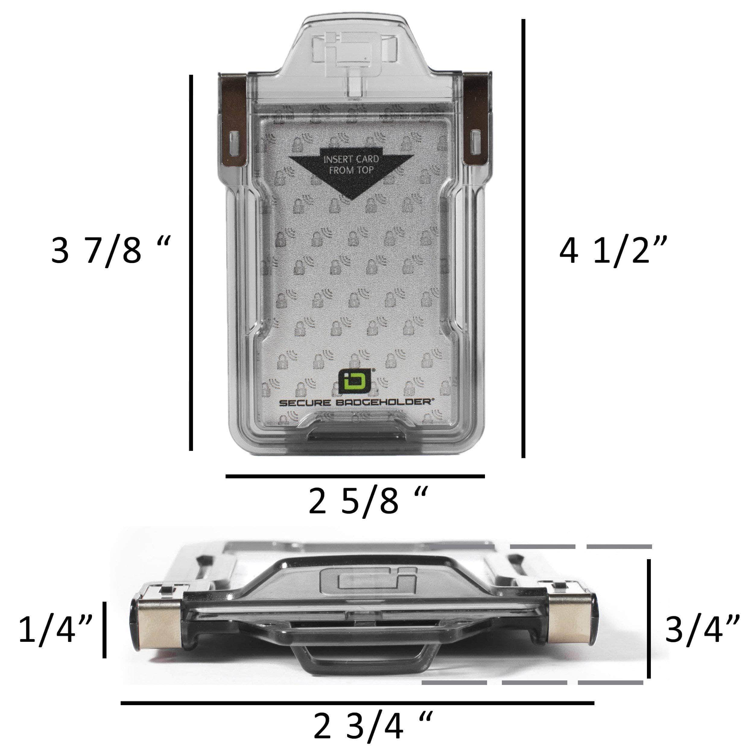 ID Stronghold Badgeholder Secure Badge Holder Classic Vertical 1 Card Holder, and Lanyard Bundle