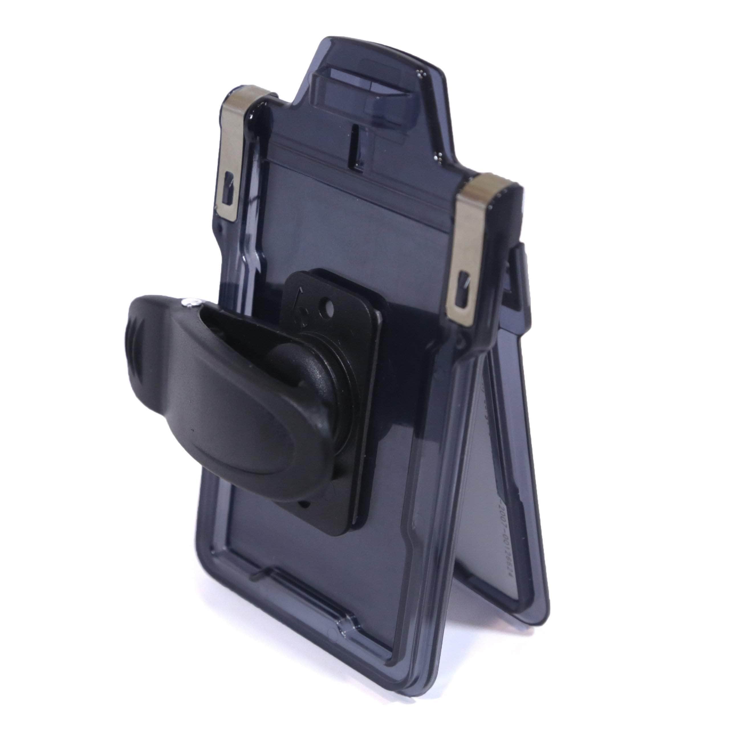 Secure Badge Holder Classic Vertical 1 ID Card Holder With Belt Clip - Black - IDSH1004 - 001B - BC - Blk
